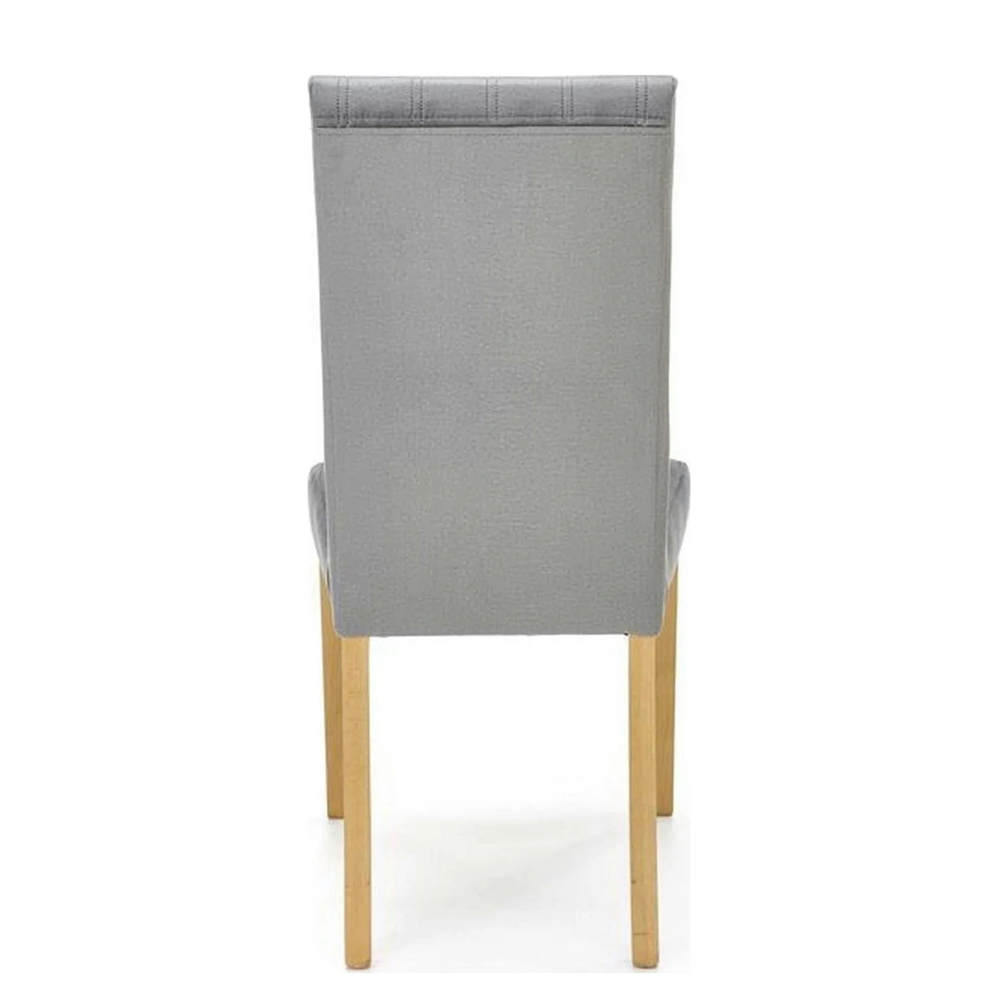 Scaun DIEGO 3,  gri deschis/stejar miere, stofa catifelata/lemn de fag, 47x59x99 cm