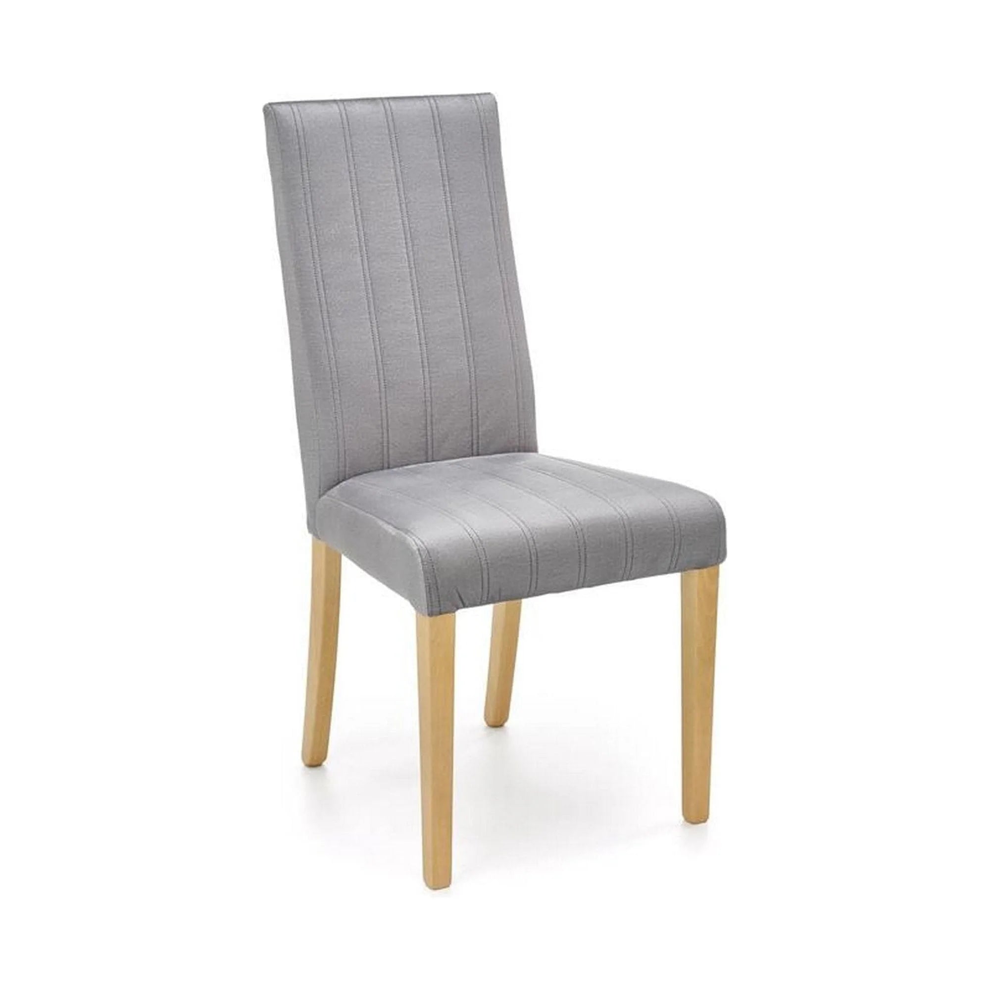 Scaun DIEGO 3,  gri deschis/stejar miere, stofa catifelata/lemn de fag, 47x59x99 cm