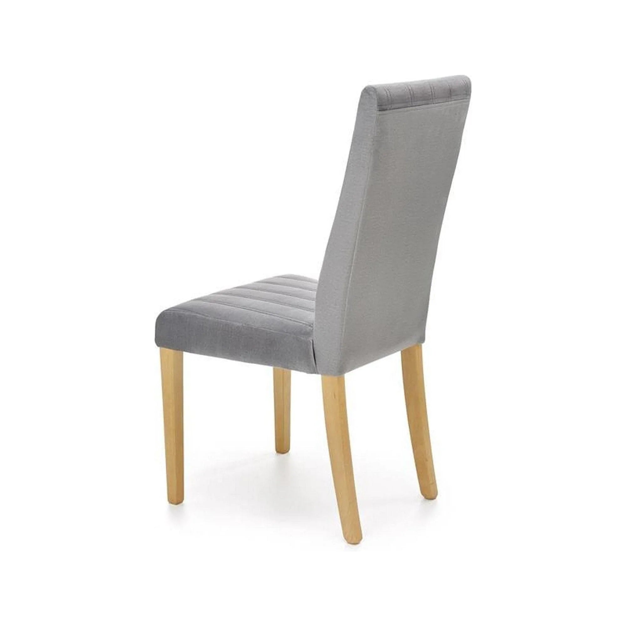 Scaun DIEGO 3,  gri deschis/stejar miere, stofa catifelata/lemn de fag, 47x59x99 cm