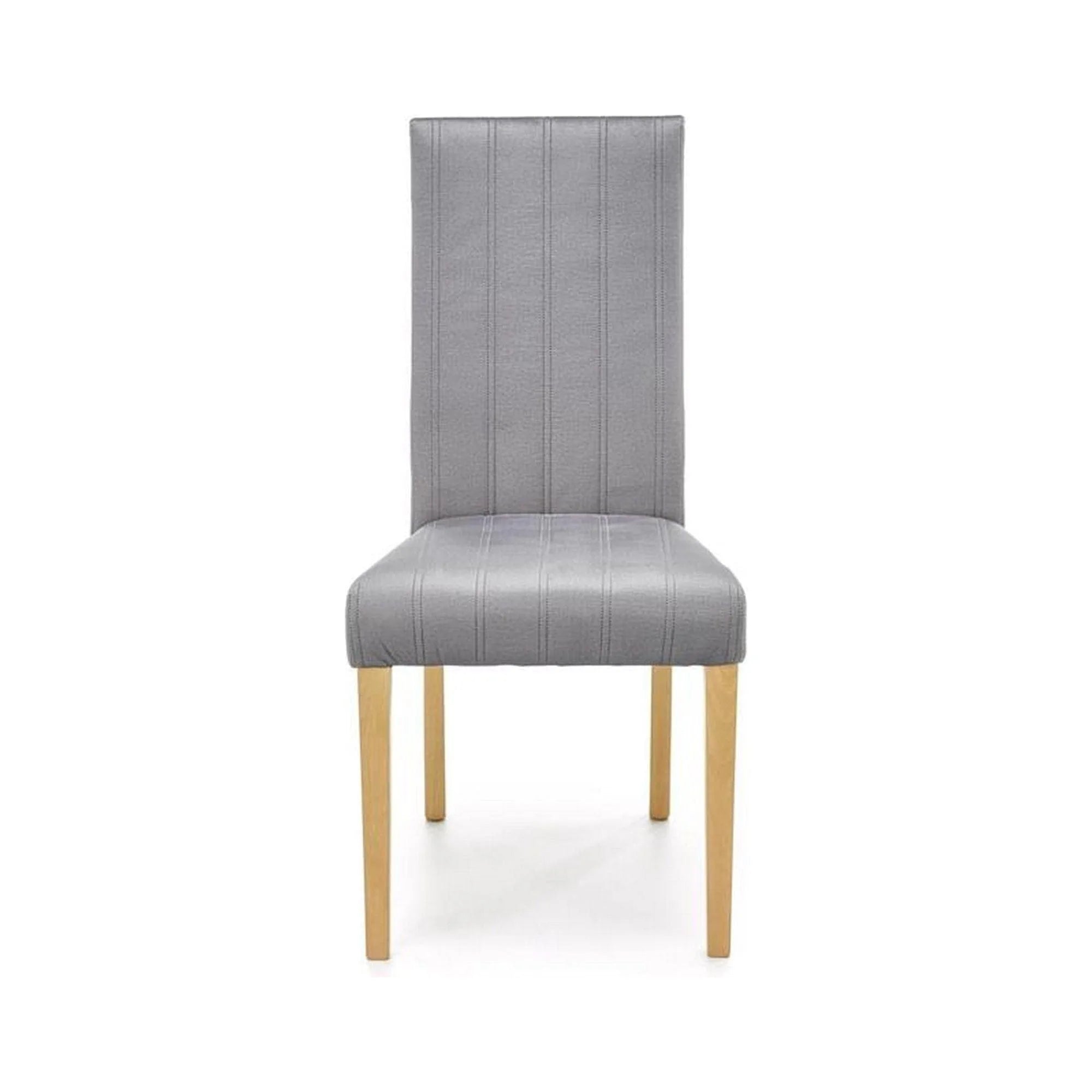 Scaun DIEGO 3,  gri deschis/stejar miere, stofa catifelata/lemn de fag, 47x59x99 cm