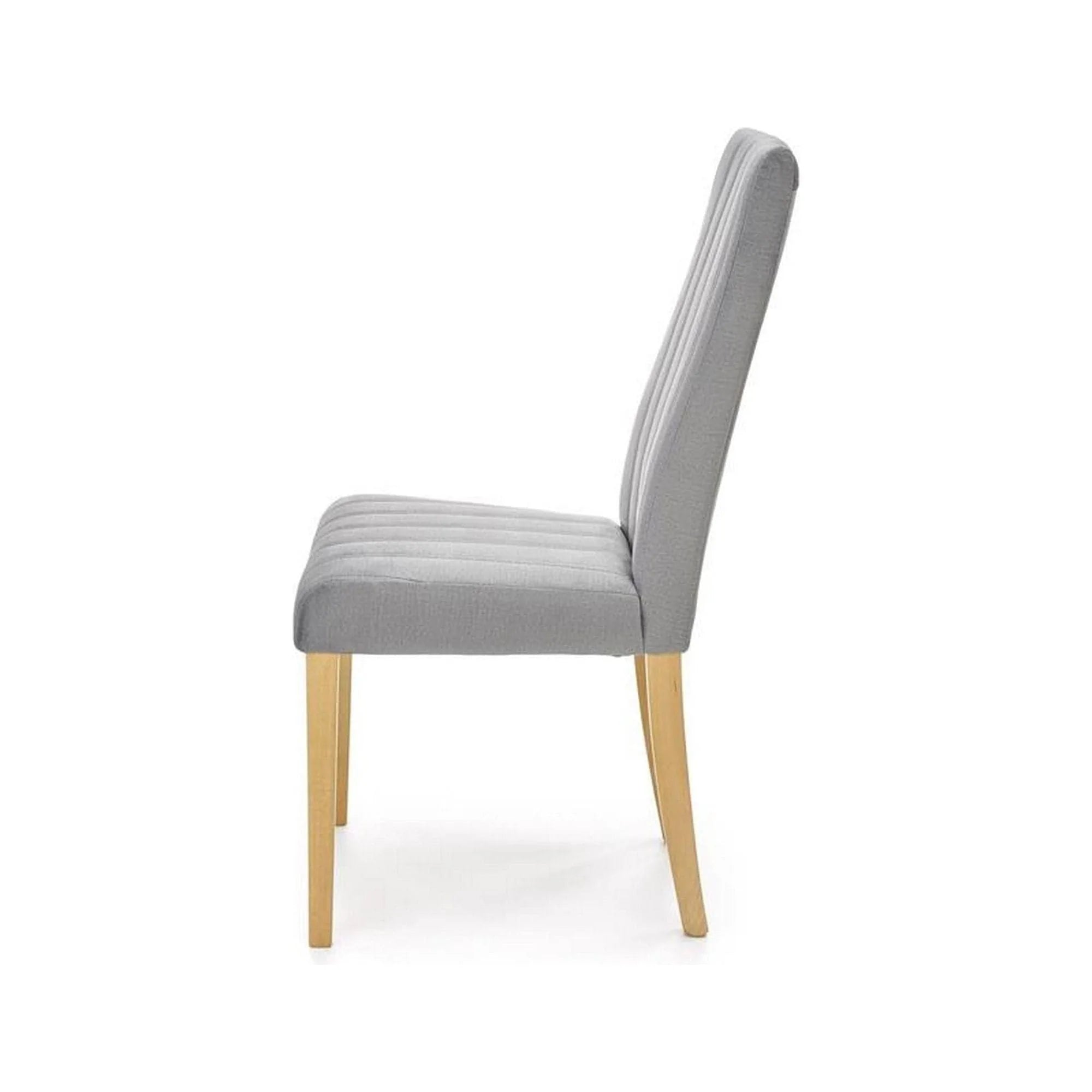 Scaun DIEGO 3,  gri deschis/stejar miere, stofa catifelata/lemn de fag, 47x59x99 cm