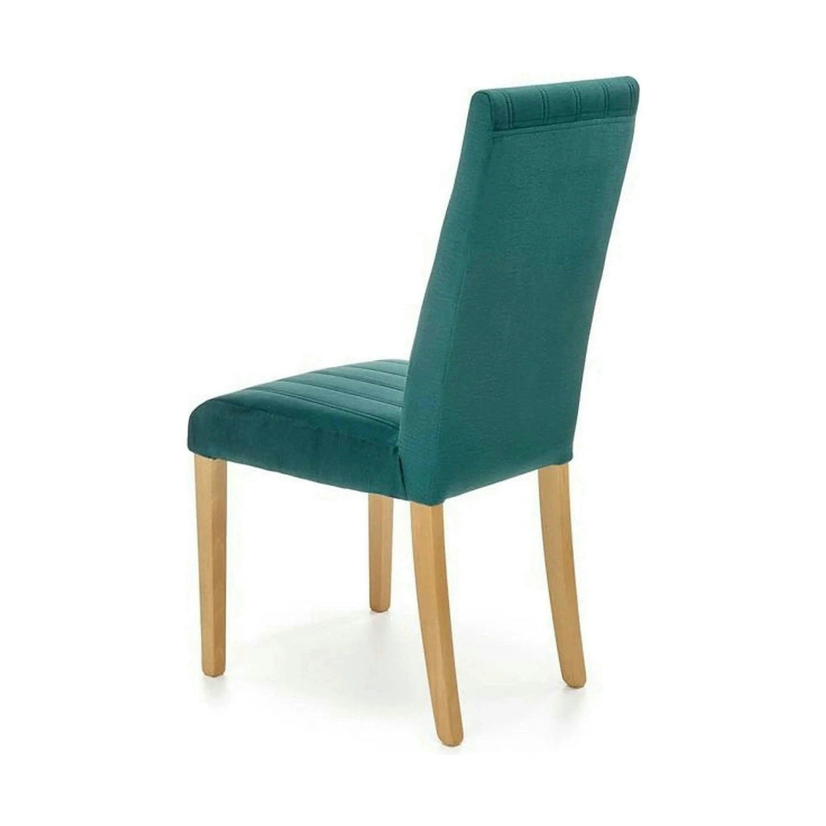 Scaun DIEGO 3, verde/stejar miere, stofa catifelata/lemn de fag, 47x59x99 cm