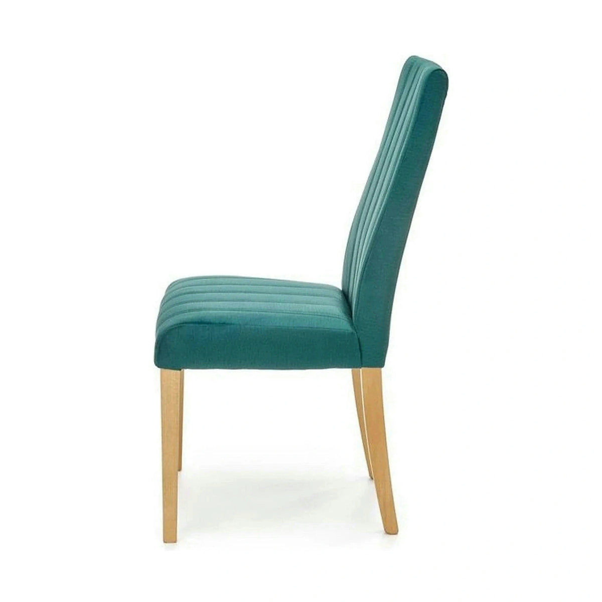 Scaun DIEGO 3, verde/stejar miere, stofa catifelata/lemn de fag, 47x59x99 cm