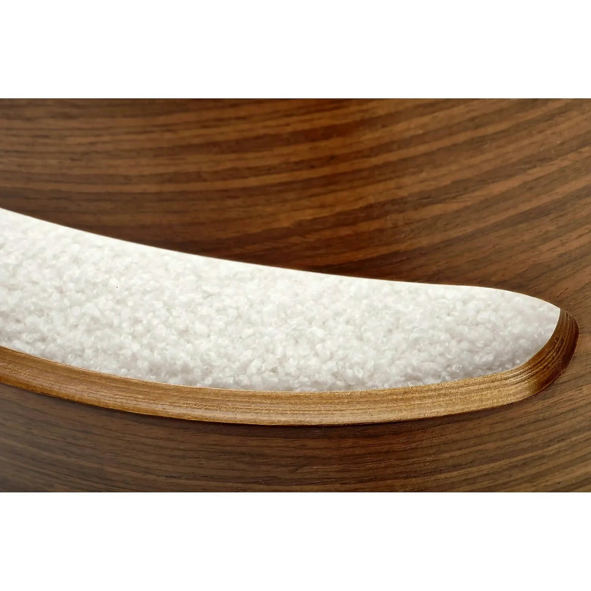 Scaun din lemn tapitat H110, crem/nuc, stofa bucle/otel, 47x43x84 cm