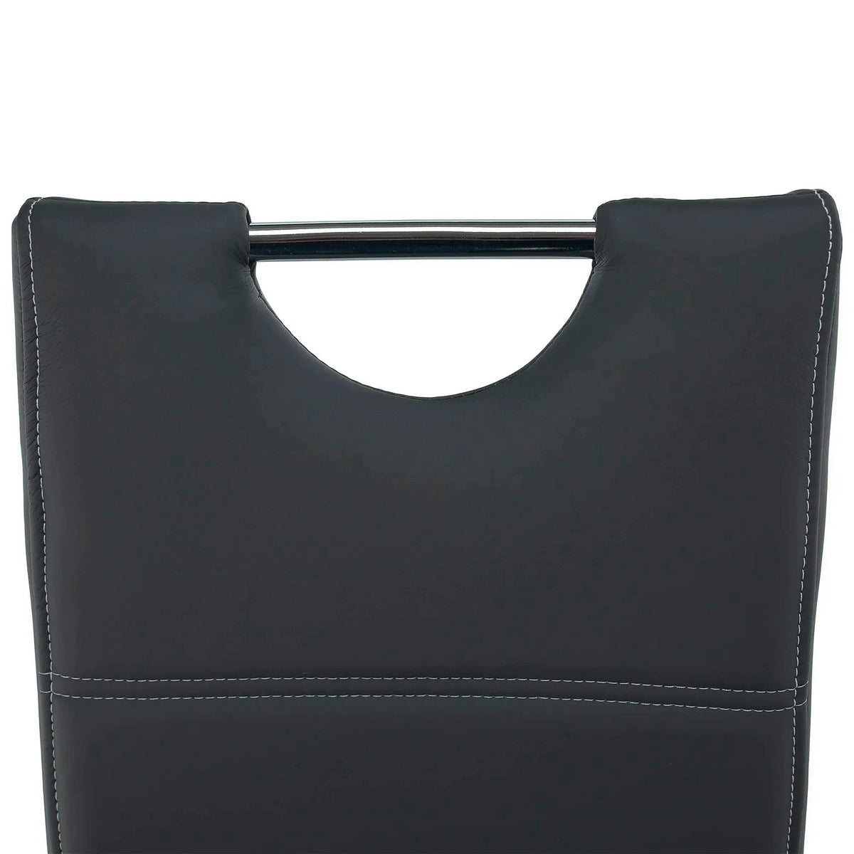 Scaun dining ABIRA NEW, gri inchis/crom, piele ecologica/metal, 44x57x99 cm