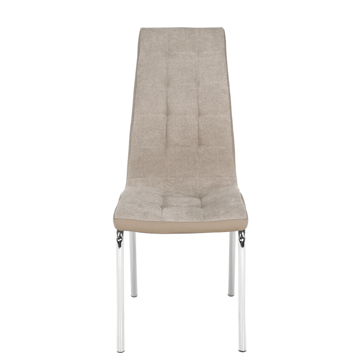 Scaun dining GERDA NEW, bej/crom, textil/piele ecologica/metal, 42x58x103 cm