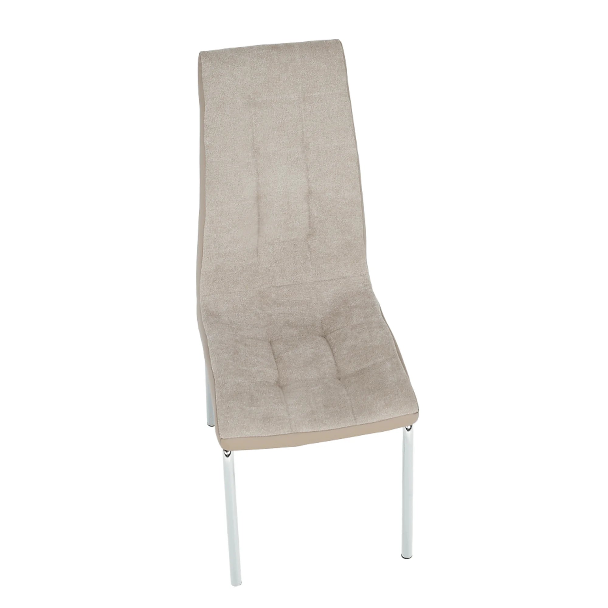 Scaun dining GERDA NEW, bej/crom, textil/piele ecologica/metal, 42x58x103 cm