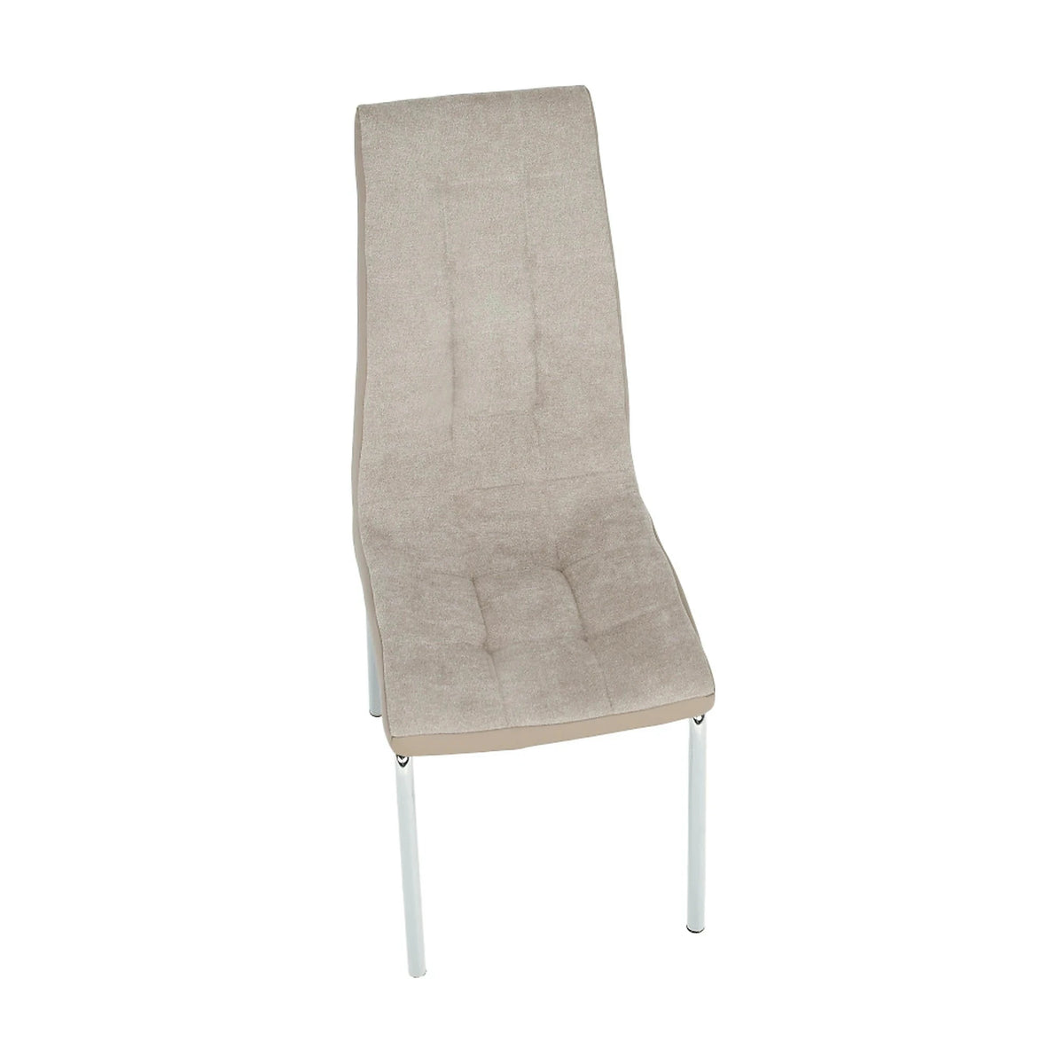 Scaun dining GERDA NEW, bej/crom, textil/piele ecologica/metal, 42x58x103 cm