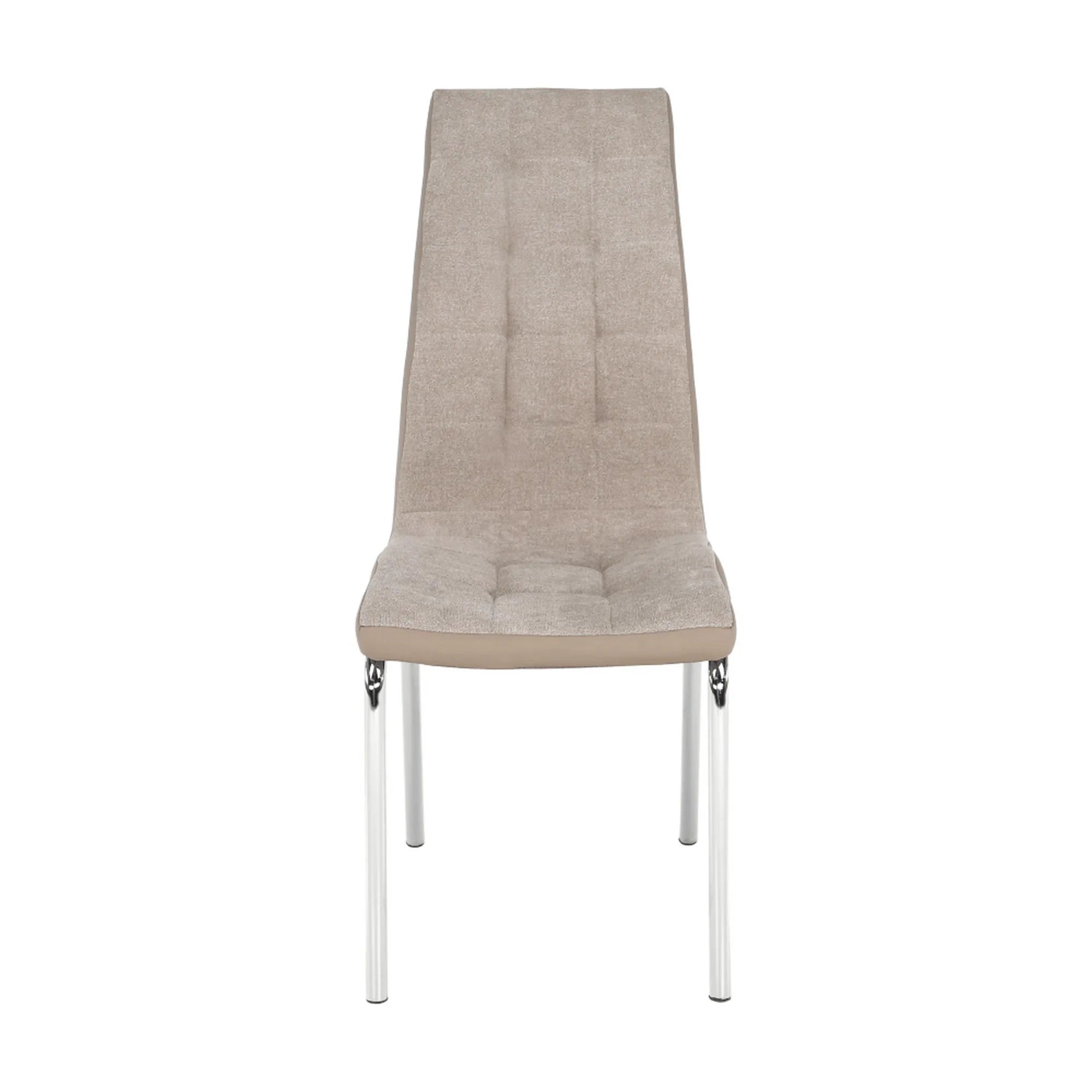 Scaun dining GERDA NEW, bej/crom, textil/piele ecologica/metal, 42x58x103 cm