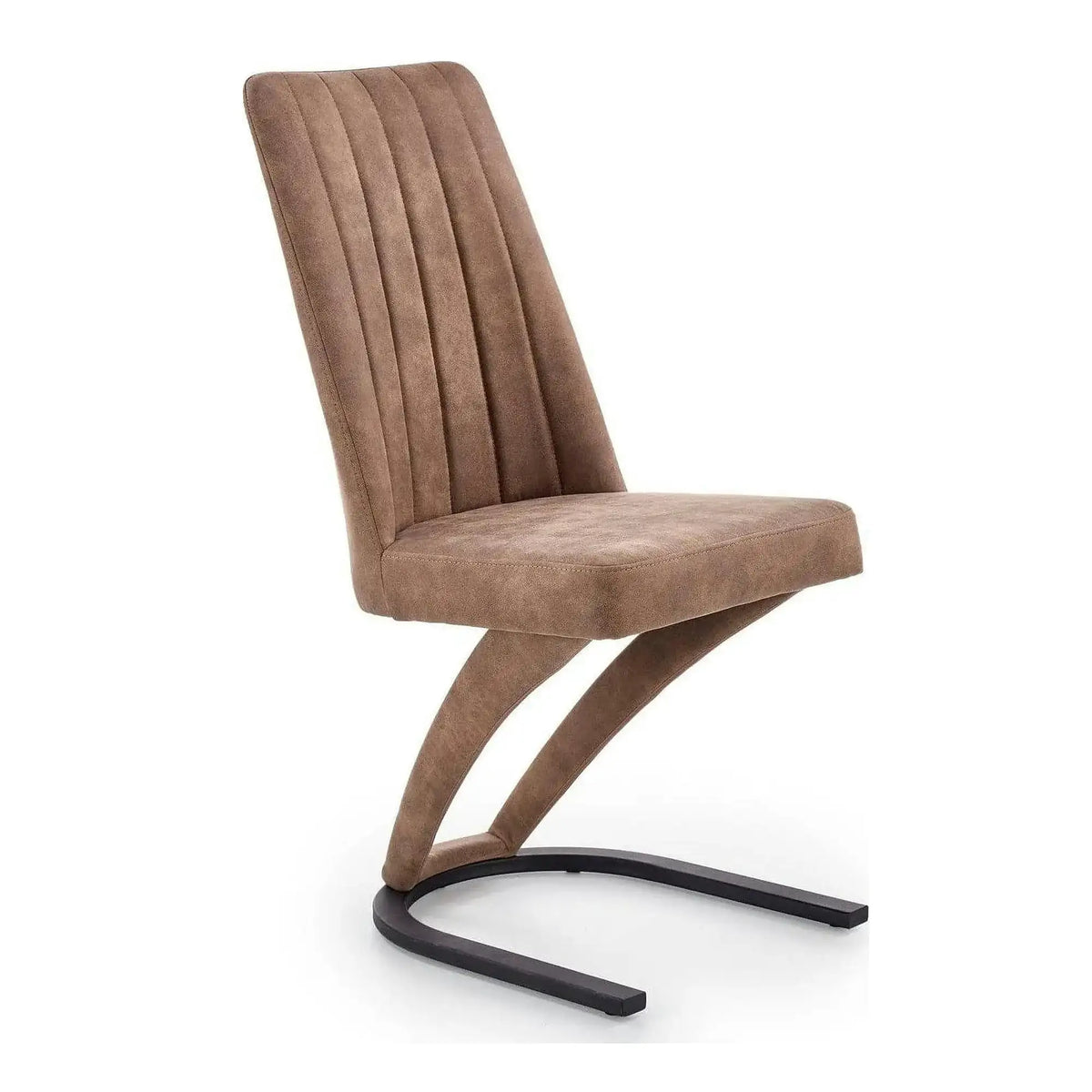 Scaun dining maro K338, maro/negru, piele ecologica/metal, 46X61X98 CM