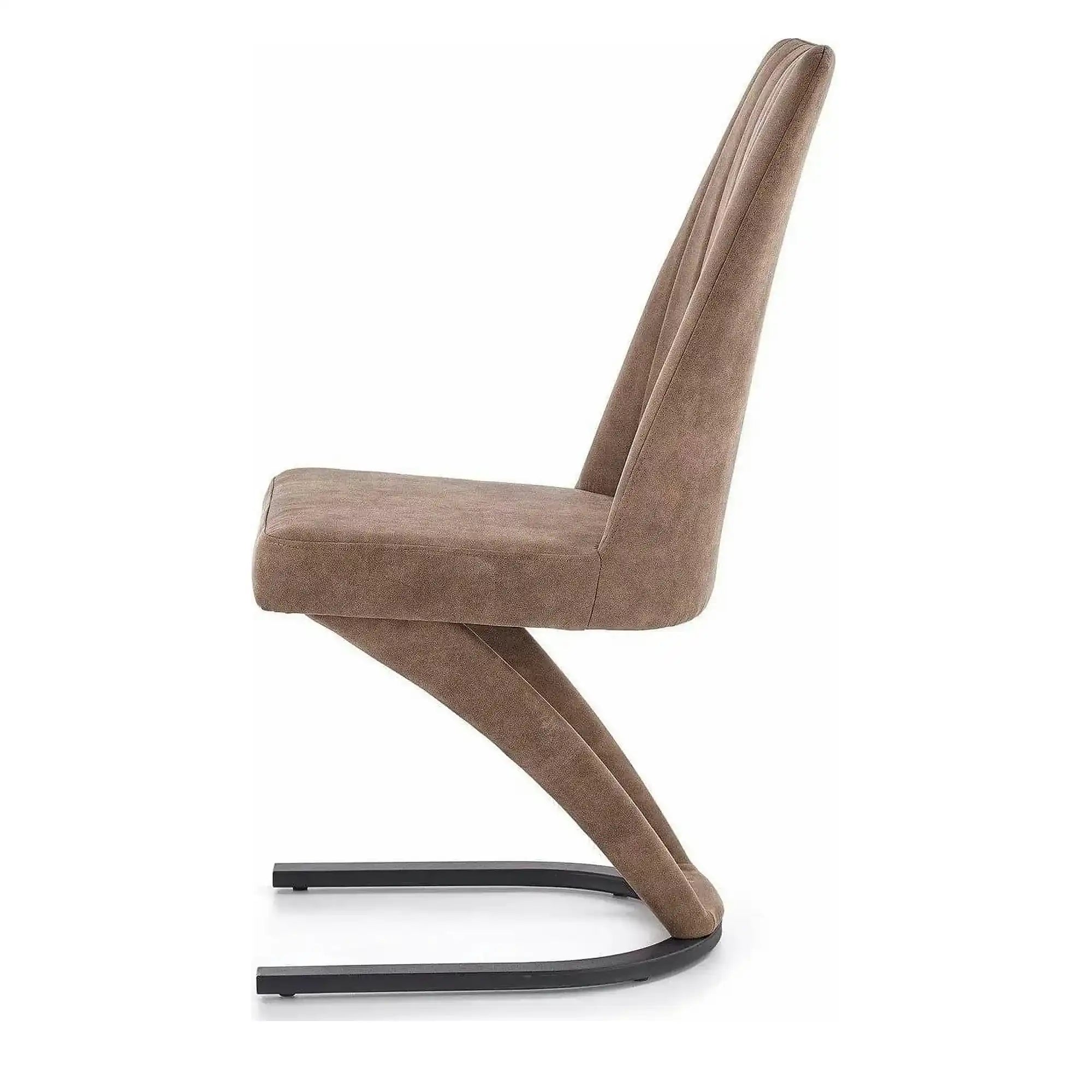 Scaun dining maro K338, maro/negru, piele ecologica/metal, 46X61X98 CM
