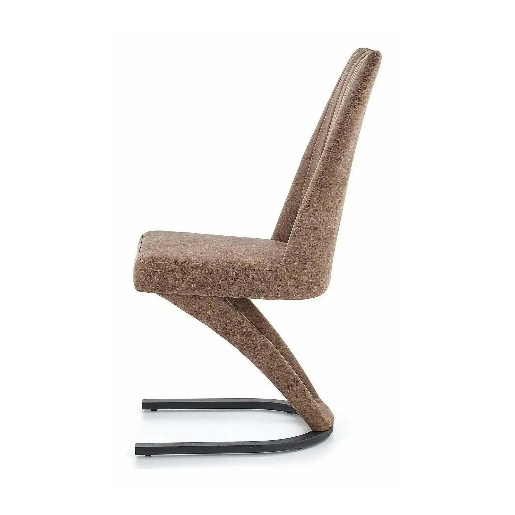 Scaun dining maro K338, maro/negru, piele ecologica/metal, 46X61X98 CM