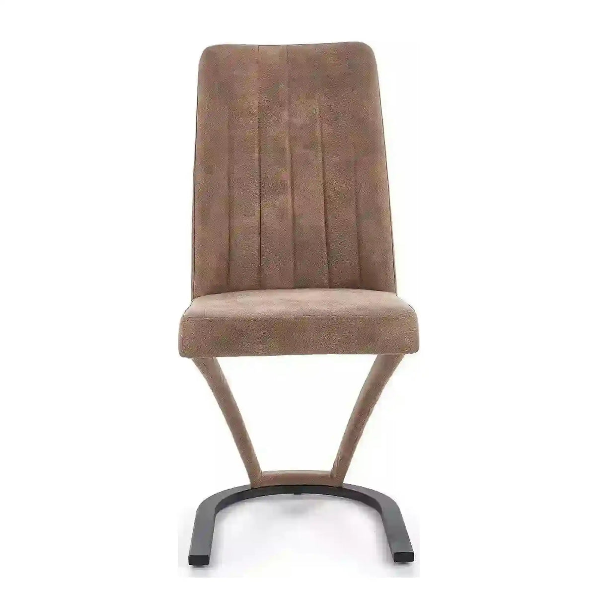 Scaun dining maro K338, maro/negru, piele ecologica/metal, 46X61X98 CM
