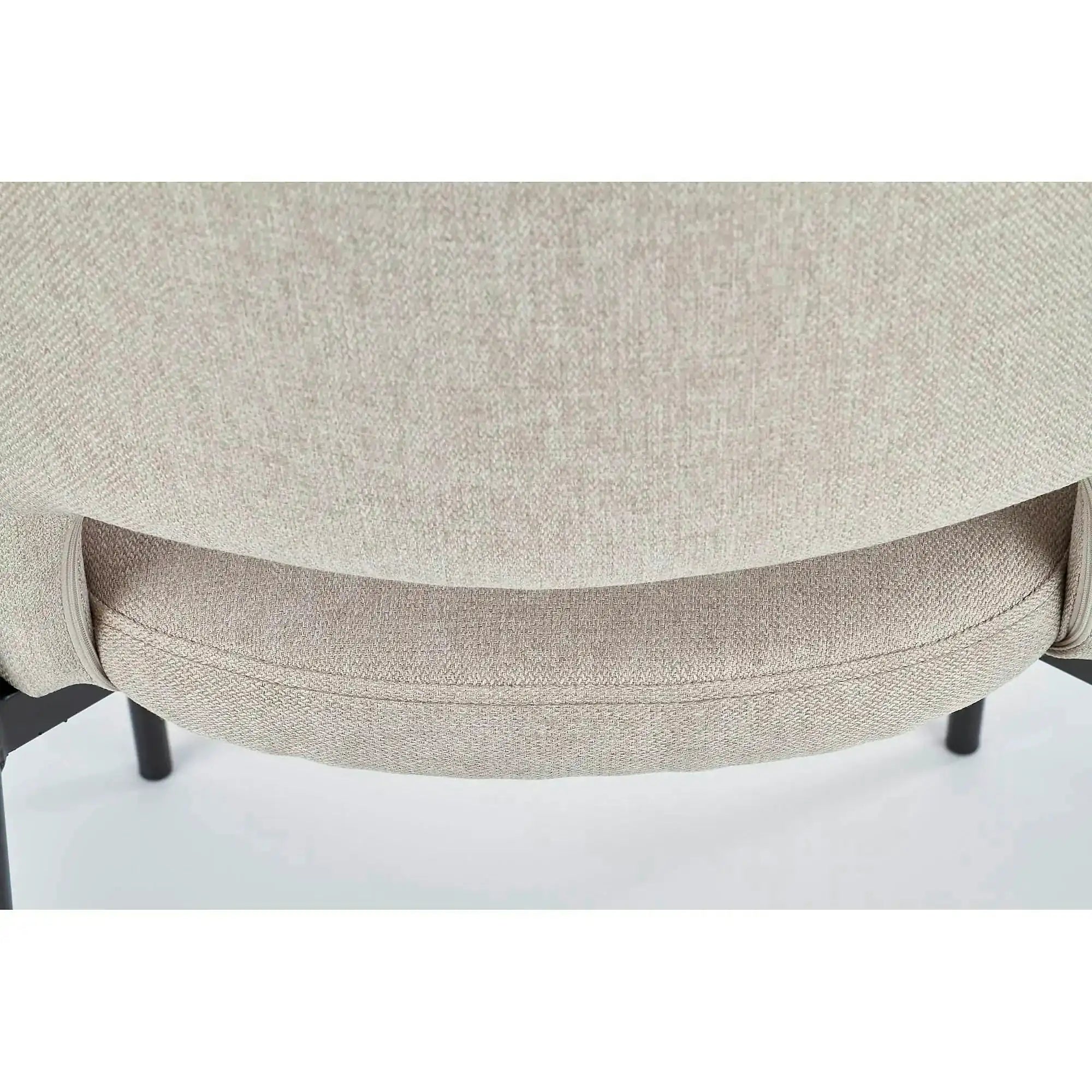 Scaun dining modern K373, bej/negru, stofa clasica/metal, 51x57x77 cm