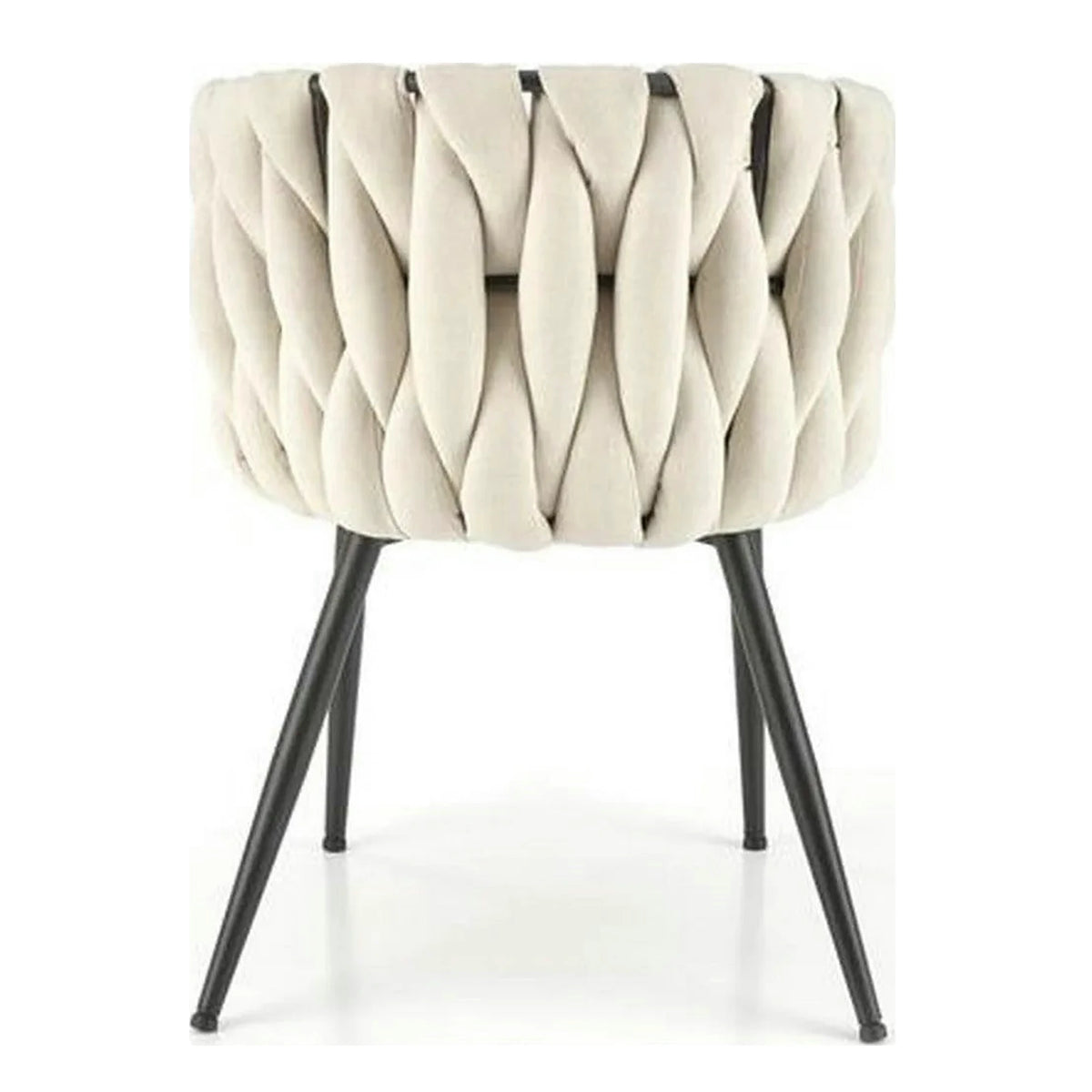 Scaun dining modern K516, bej/negru, stofa clasica/otel, 57x60x79 cm