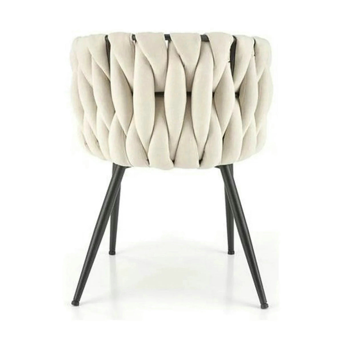 Scaun dining modern K516, bej/negru, stofa clasica/otel, 57x60x79 cm