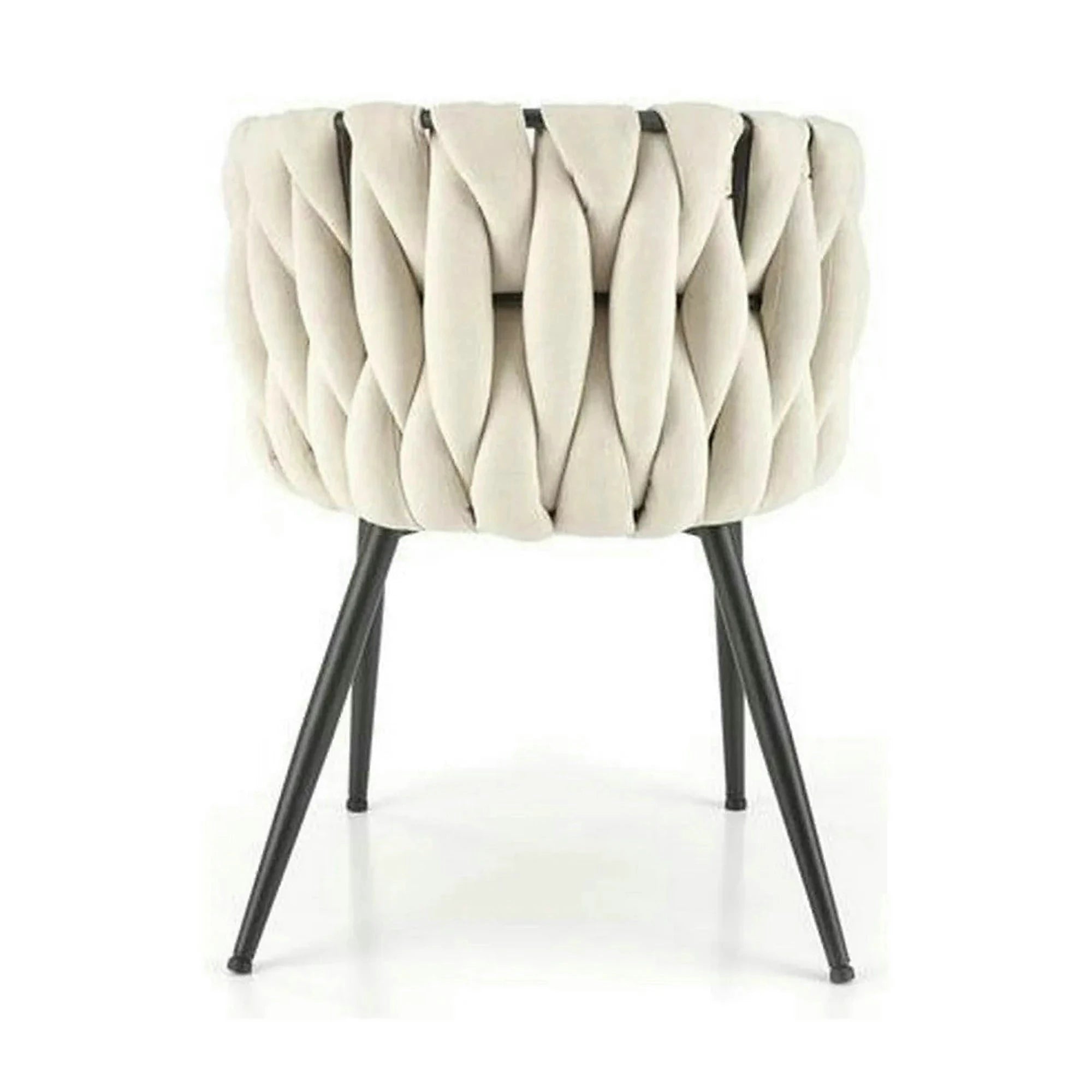 Scaun dining modern K516, bej/negru, stofa clasica/otel, 57x60x79 cm