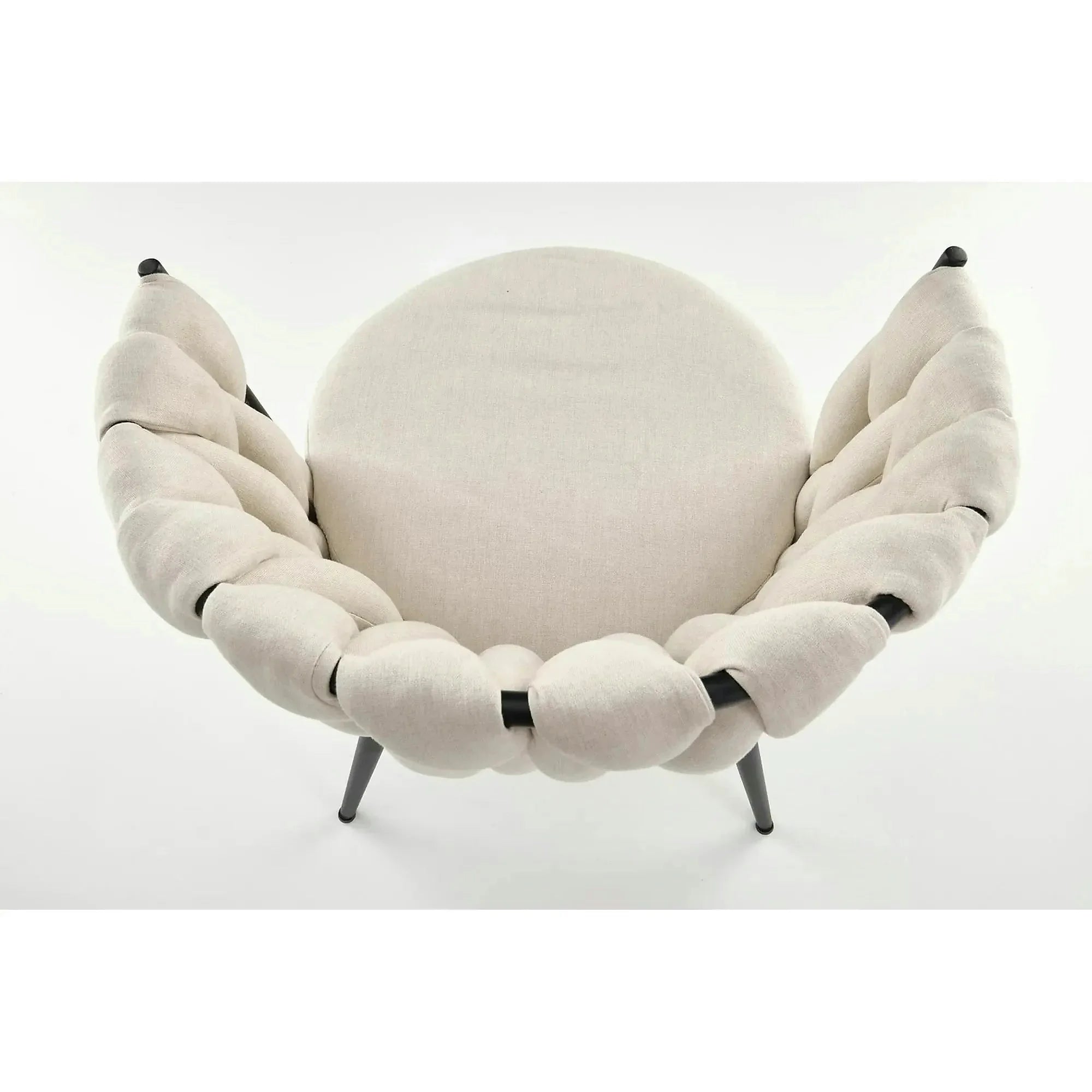 Scaun dining modern K516, bej/negru, stofa clasica/otel, 57x60x79 cm