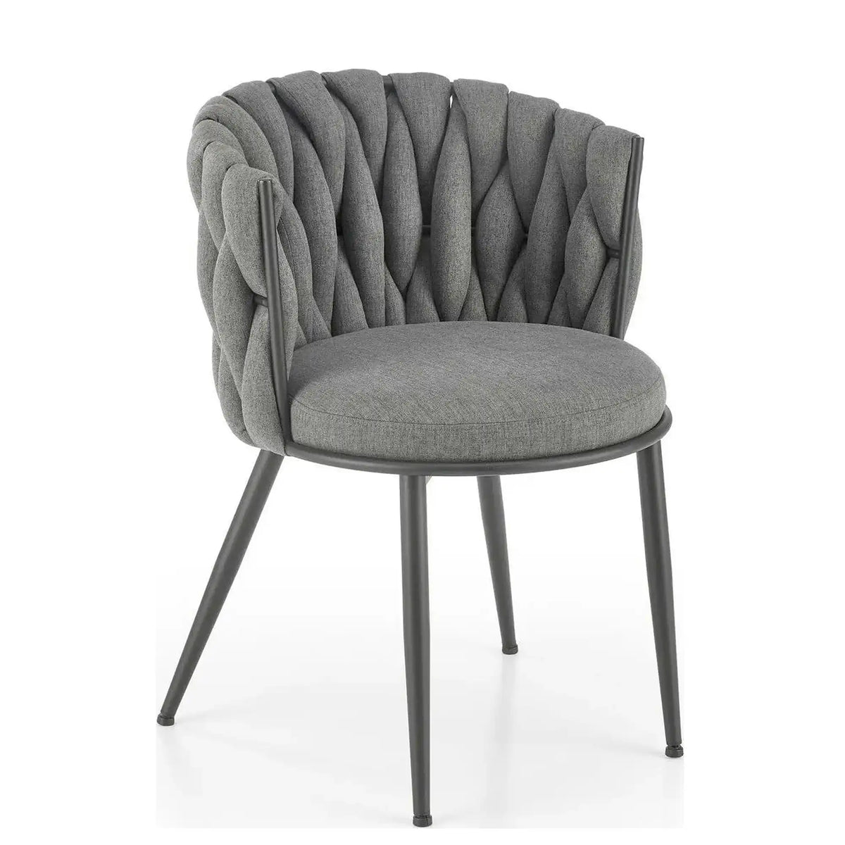 Scaun dining modern K516, gri/negru, stofa/otel, 57x60x79 cm