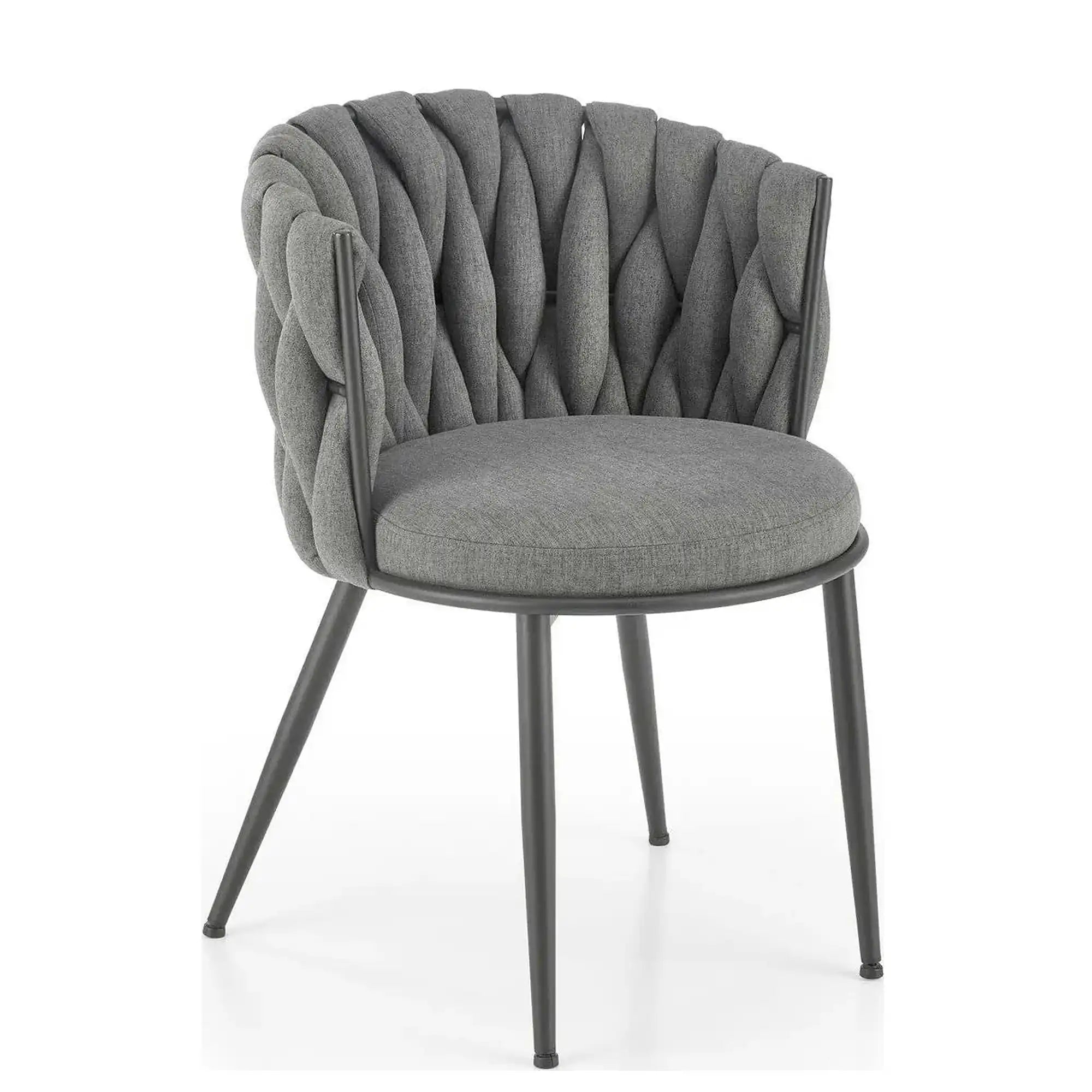 Scaun dining modern K516, gri/negru, stofa/otel, 57x60x79 cm
