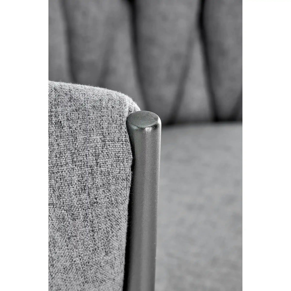 Scaun dining modern K516, gri/negru, stofa/otel, 57x60x79 cm