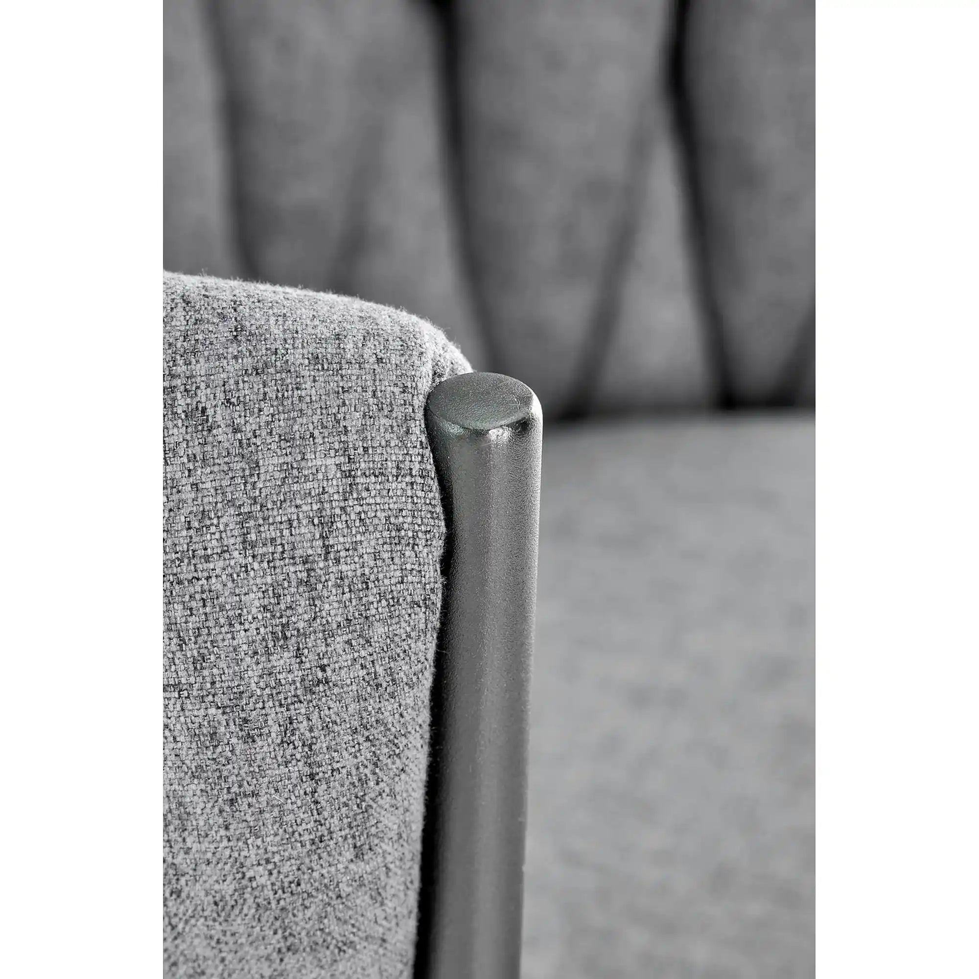 Scaun dining modern K516, gri/negru, stofa/otel, 57x60x79 cm