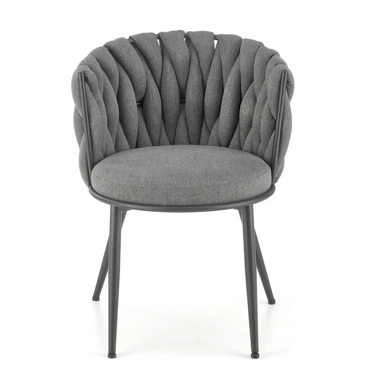 Scaun dining modern K516, gri/negru, stofa/otel, 57x60x79 cm