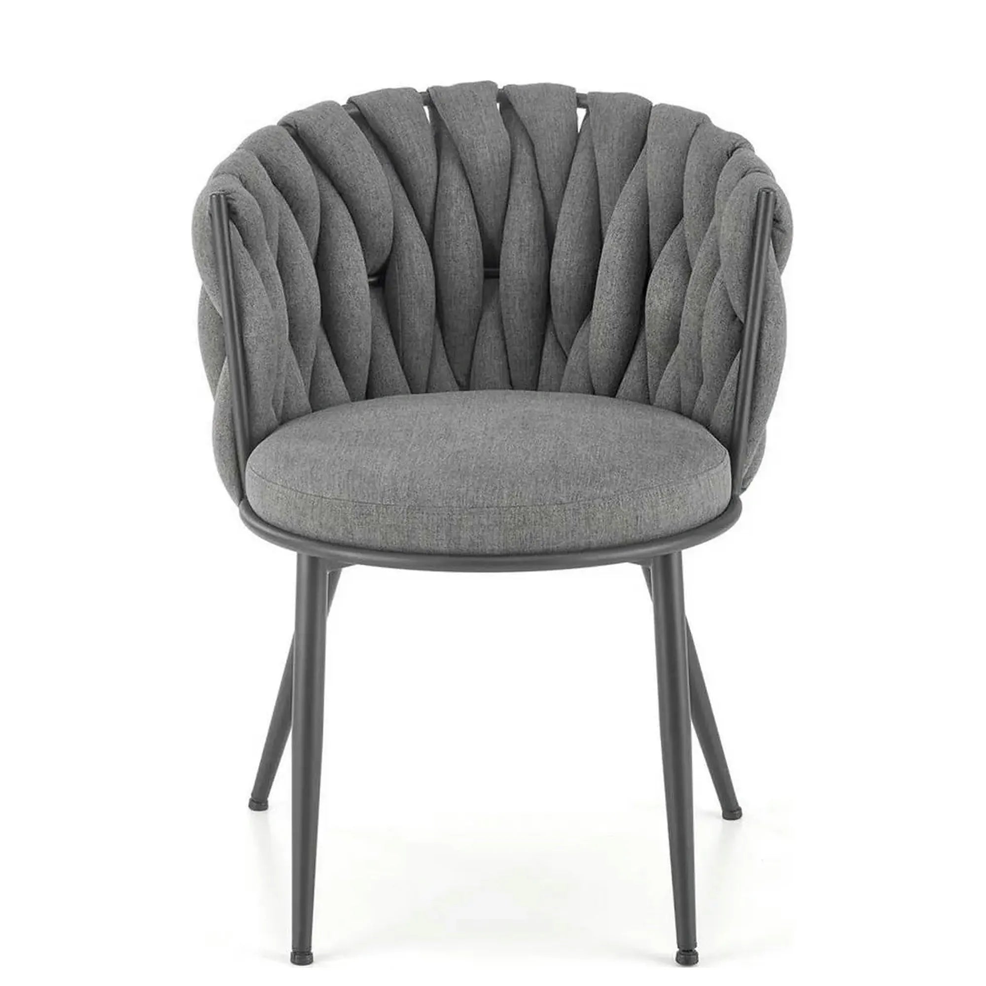 Scaun dining modern K516, gri/negru, stofa/otel, 57x60x79 cm