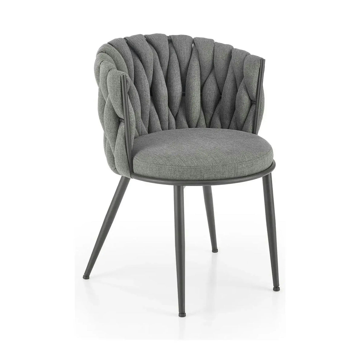 Scaun dining modern K516, gri/negru, stofa/otel, 57x60x79 cm