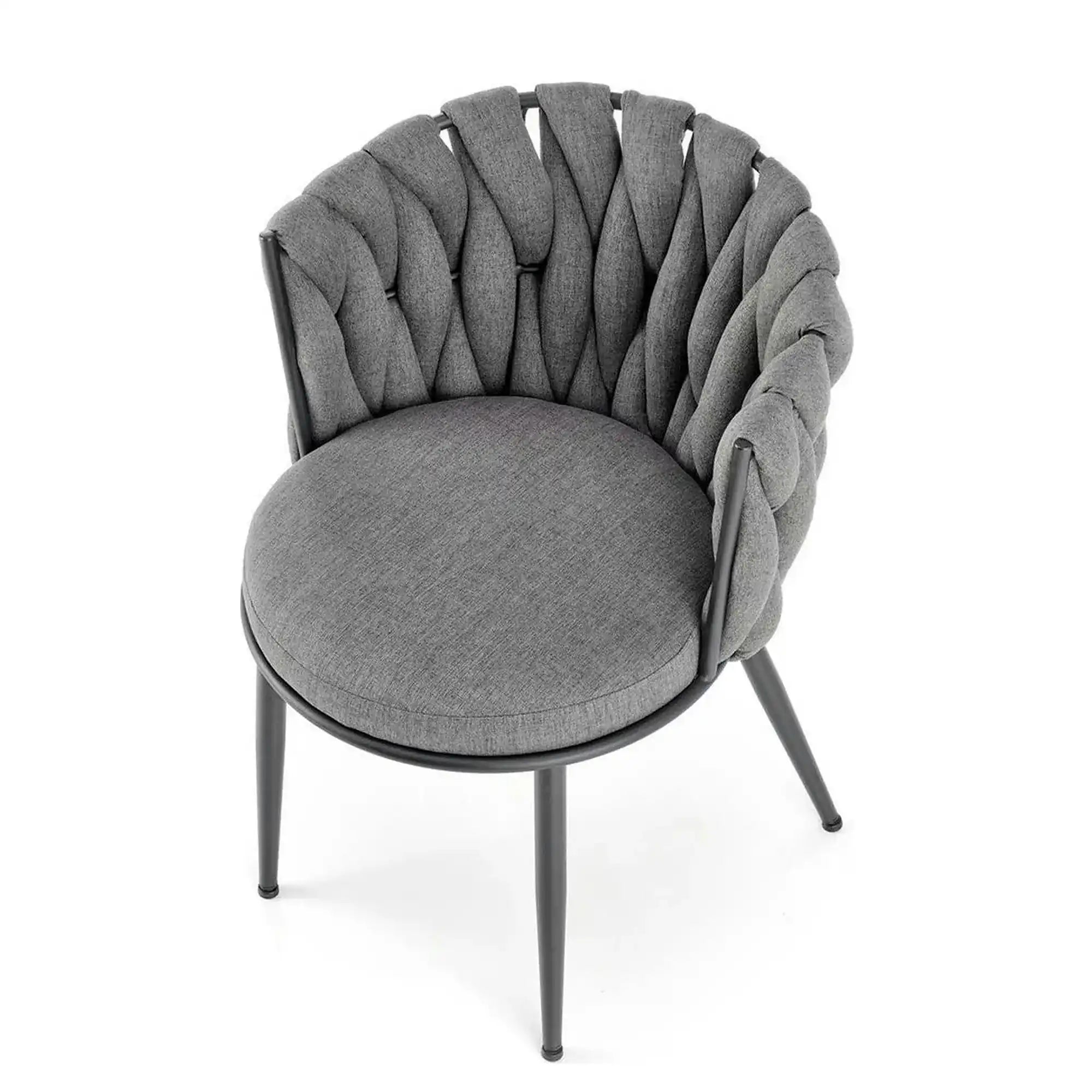 Scaun dining modern K516, gri/negru, stofa/otel, 57x60x79 cm