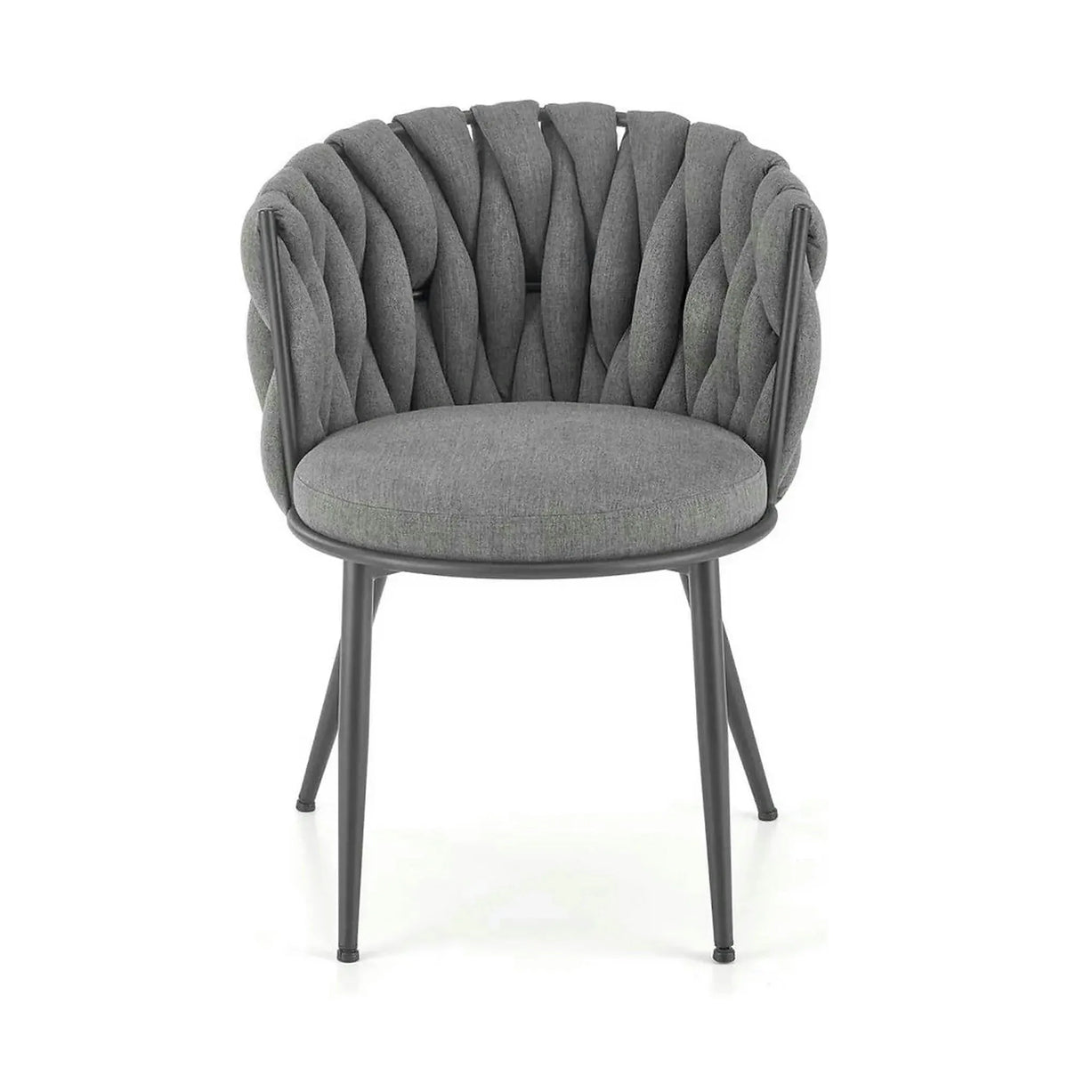 Scaun dining modern K516, gri/negru, stofa/otel, 57x60x79 cm