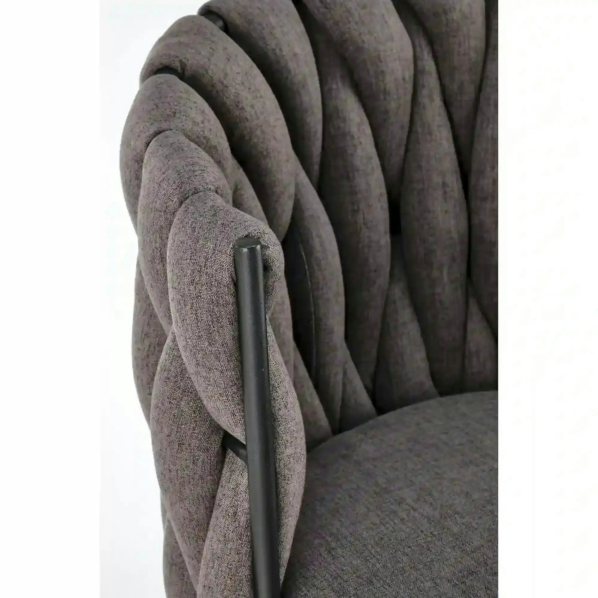 Scaun dining modern K516, gri/negru, stofa/otel, 57x60x79 cm