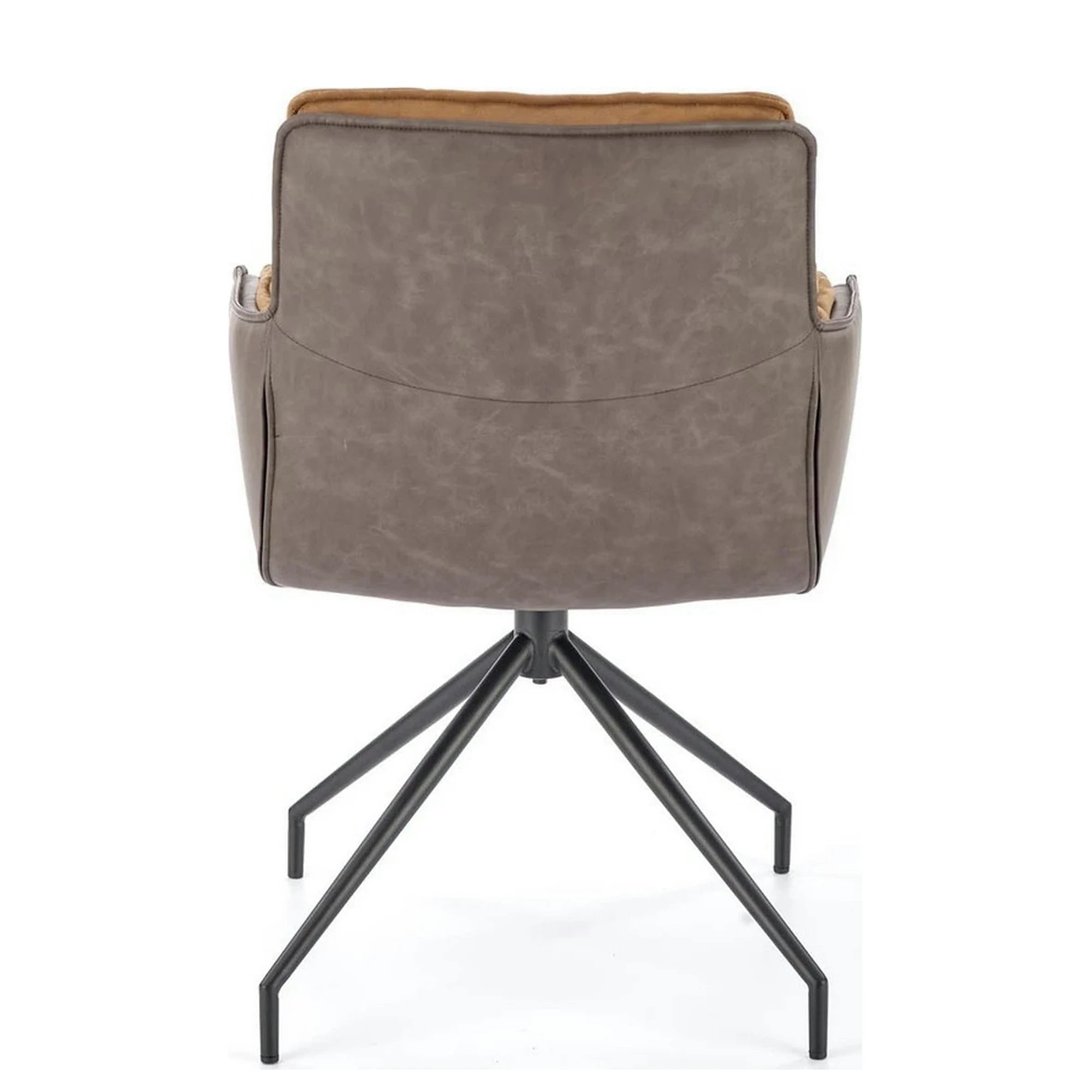 Scaun dining modern K523, maro/negru, stofa/piele ecologica, 61x61x85 cm
