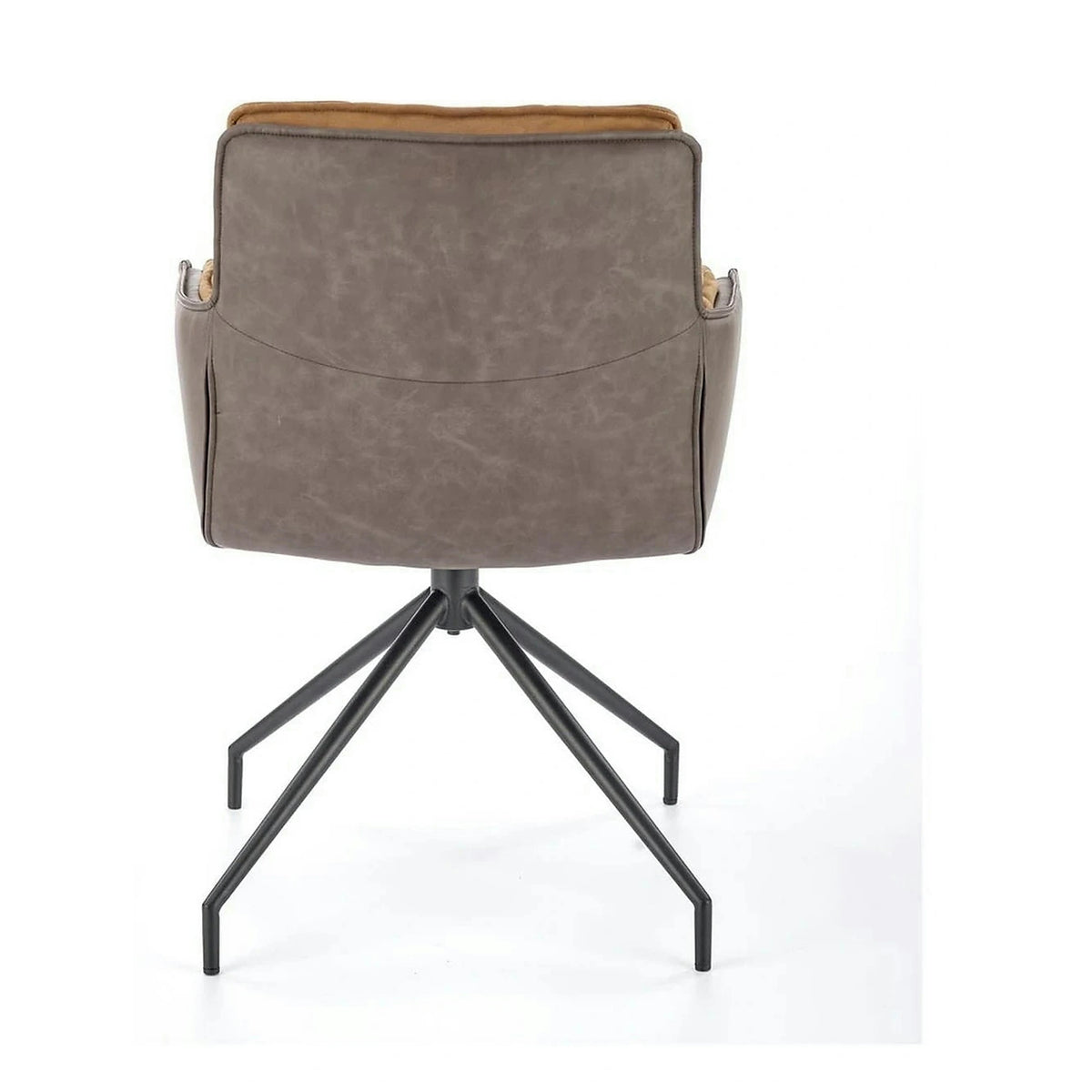 Scaun dining modern K523, maro/negru, stofa/piele ecologica, 61x61x85 cm