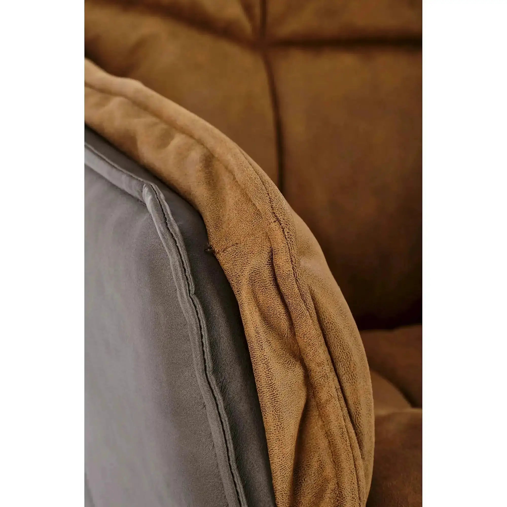 Scaun dining modern K523, maro/negru, stofa/piele ecologica, 61x61x85 cm