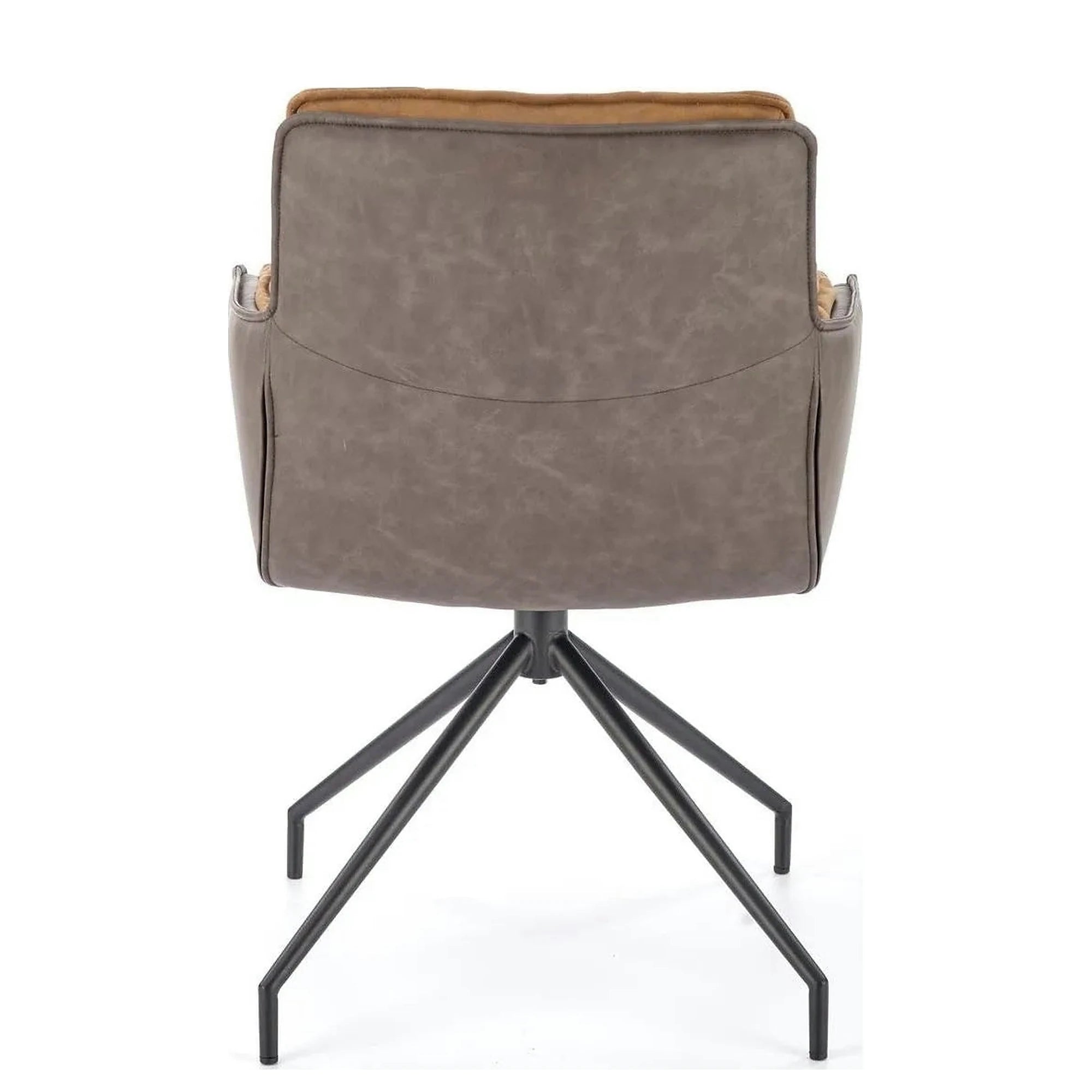 Scaun dining modern K523, maro/negru, stofa/piele ecologica, 61x61x85 cm