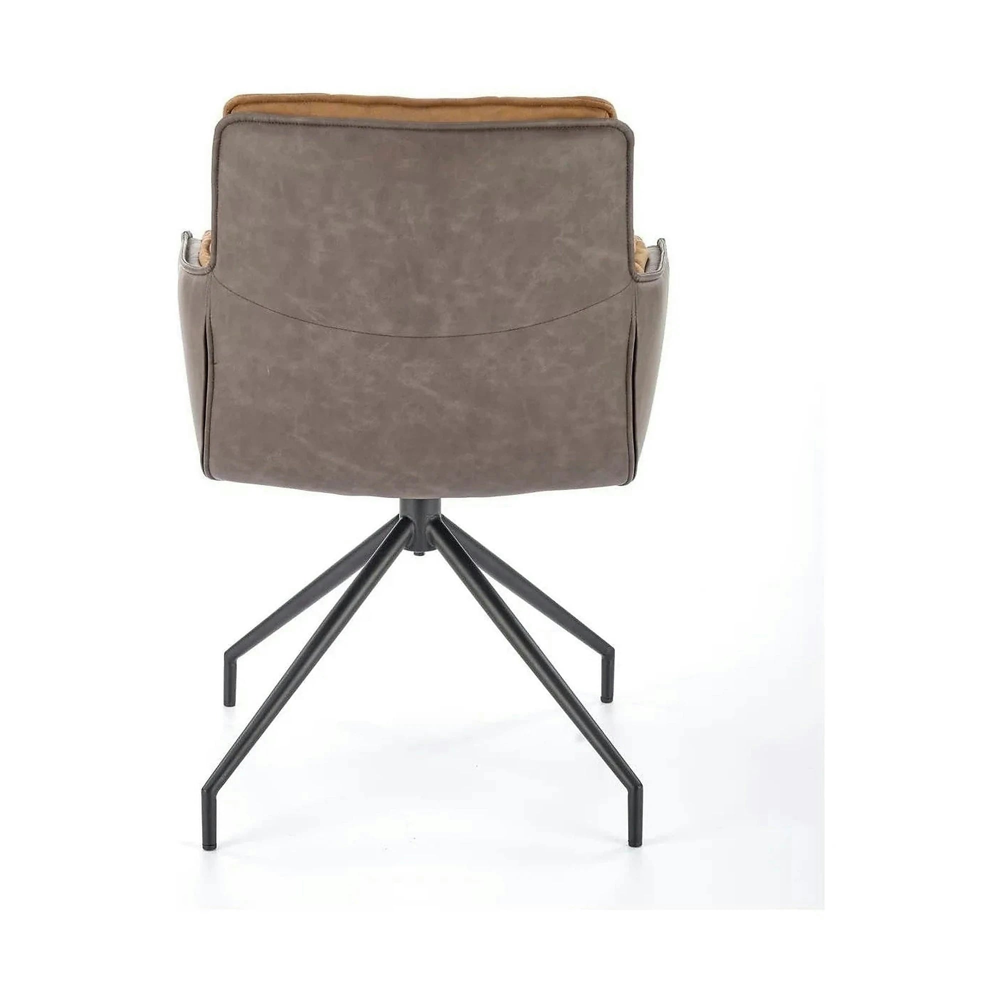 Scaun dining modern K523, maro/negru, stofa/piele ecologica, 61x61x85 cm