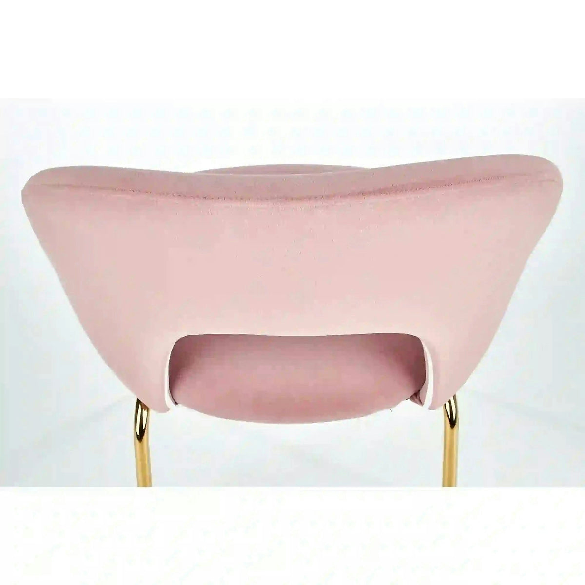 Scaun dining roz K385, roz deschis/auriu, stofa catifelata/metal, 54x59x88 cm