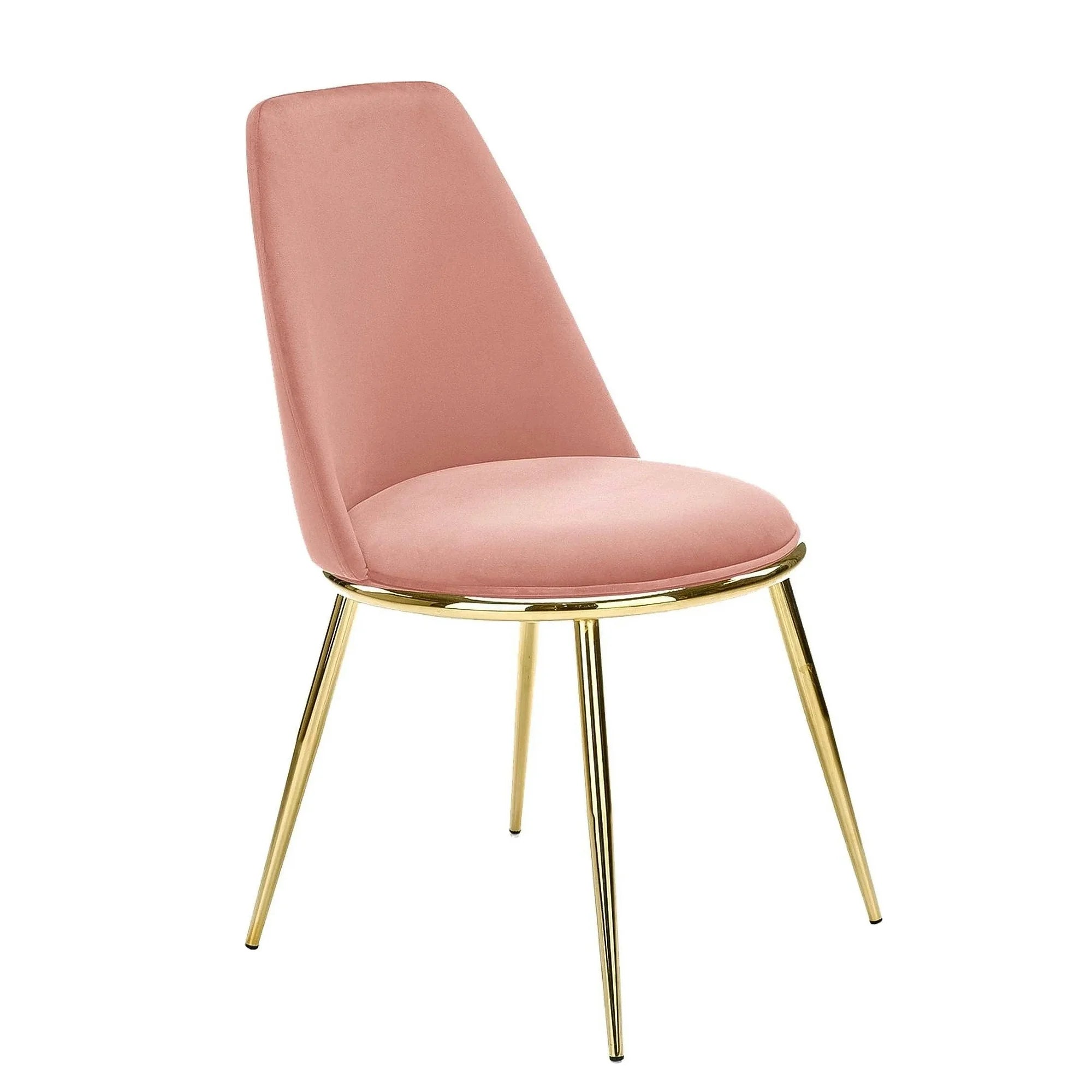 Scaun dining roz K460, stofa catifelata/metal, 49x54x84 cm