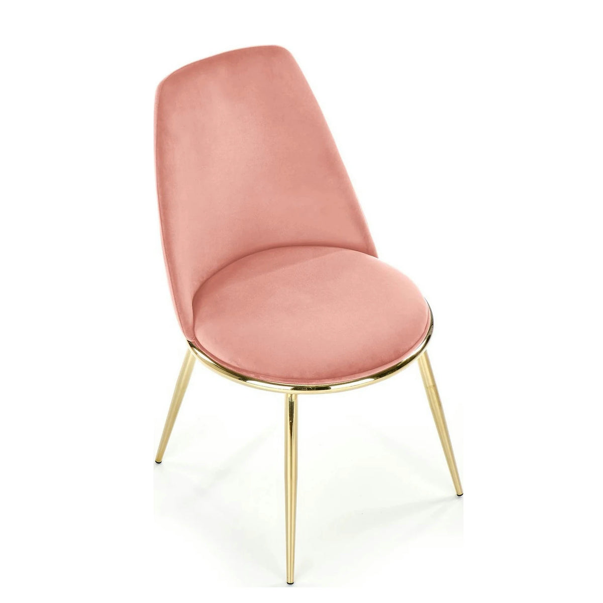 Scaun dining roz K460, stofa catifelata/metal, 49x54x84 cm