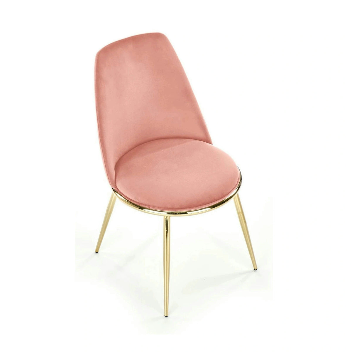 Scaun dining roz K460, stofa catifelata/metal, 49x54x84 cm
