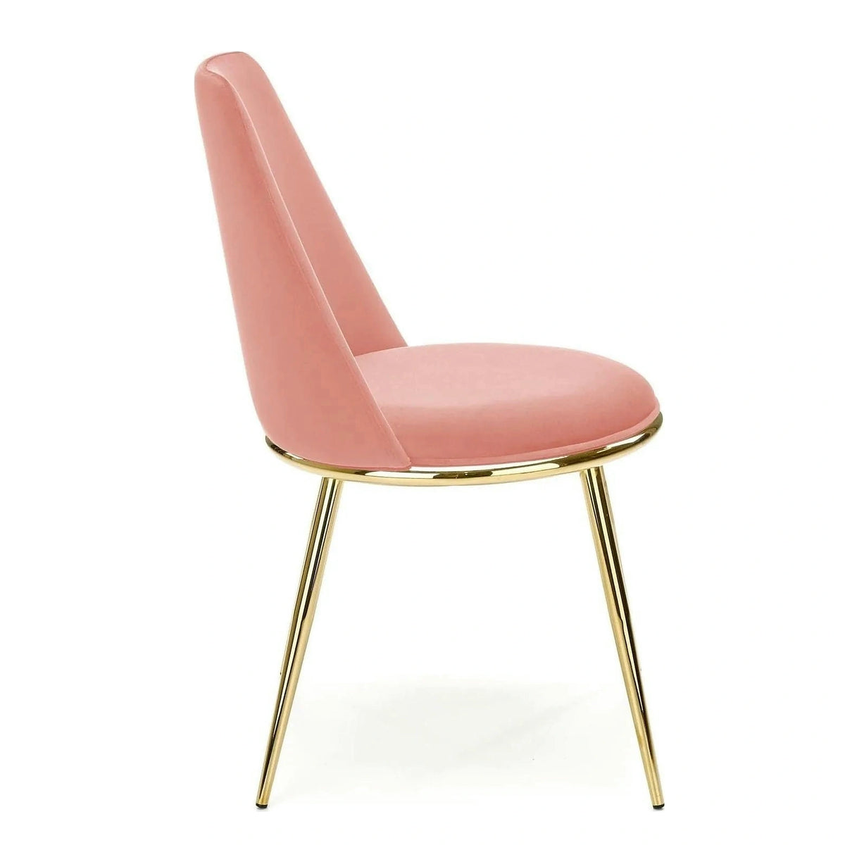 Scaun dining roz K460, stofa catifelata/metal, 49x54x84 cm