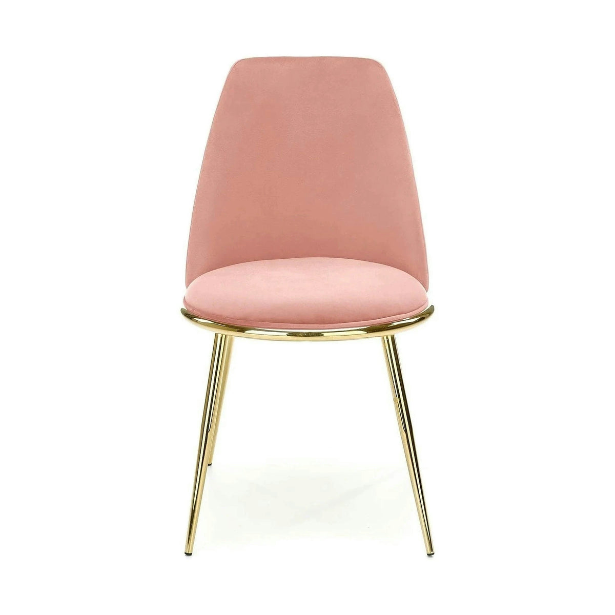 Scaun dining roz K460, stofa catifelata/metal, 49x54x84 cm