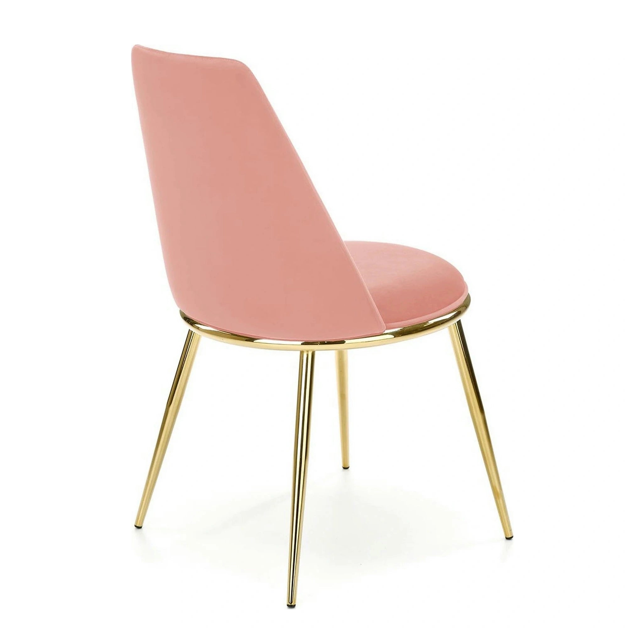 Scaun dining roz K460, stofa catifelata/metal, 49x54x84 cm