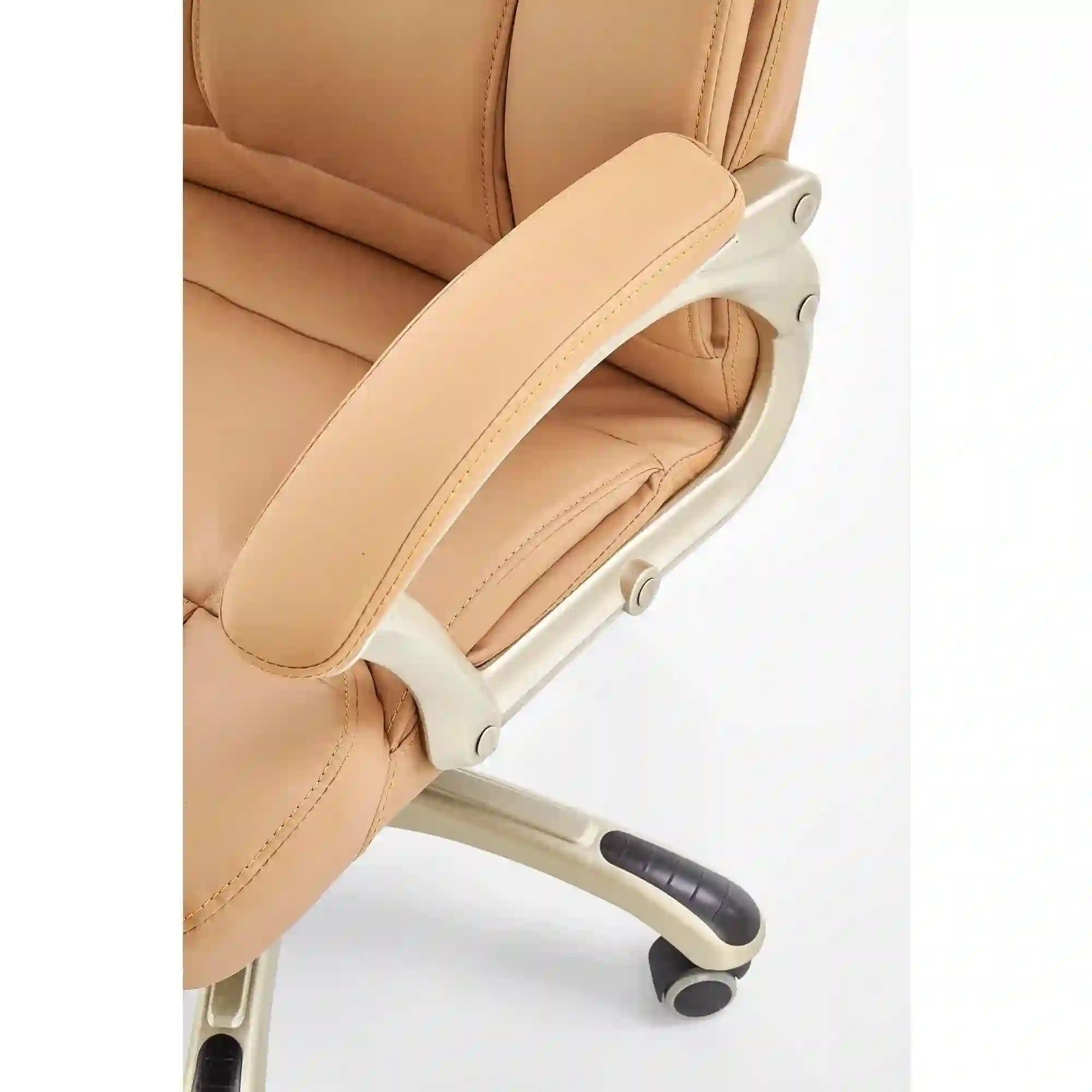 Scaun directorial DESMOND, bej, piele ecologica, 67x70x112/119 cm