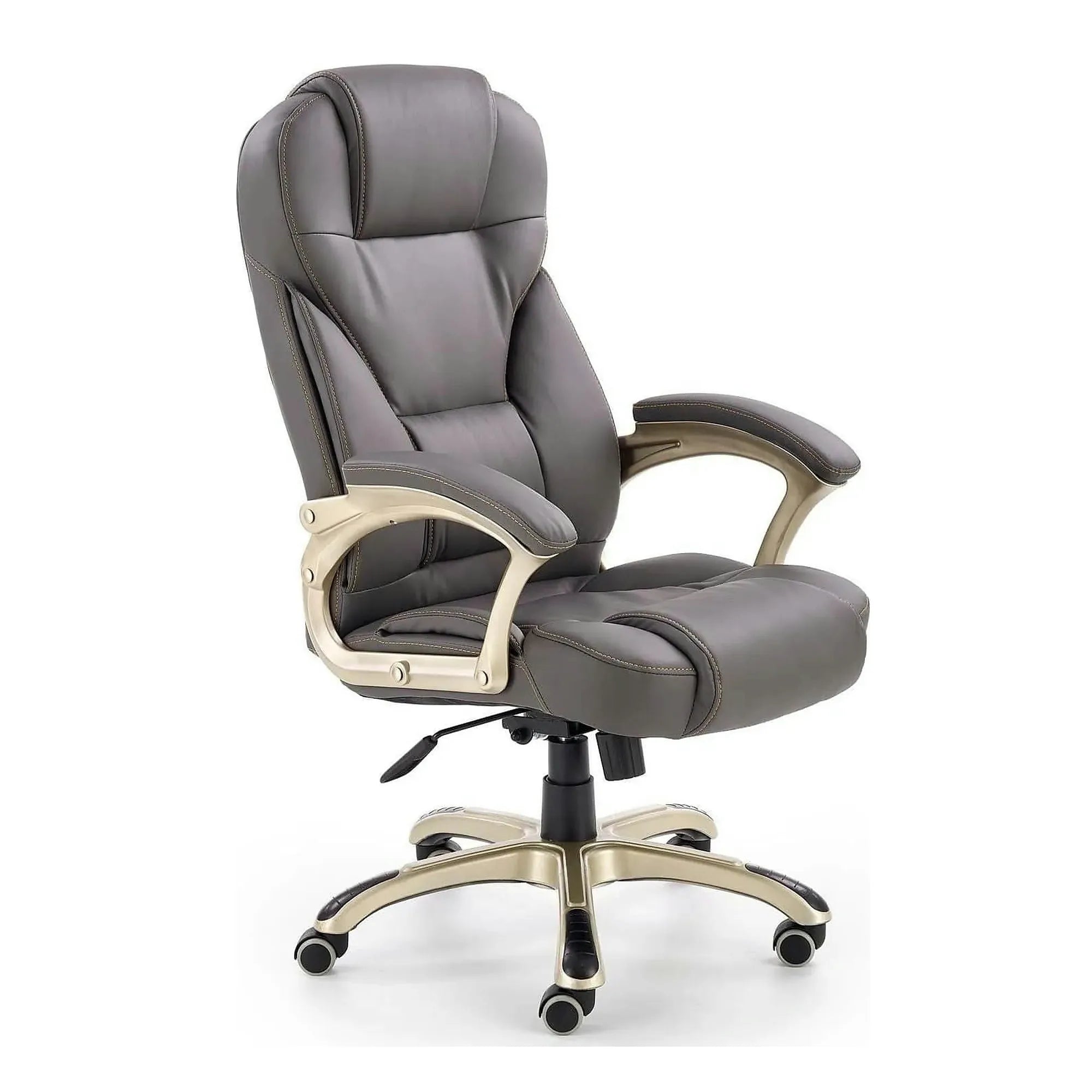 Scaun directorial DESMOND, gri, piele ecologica/cauciuc, 67x70x112/119 cm