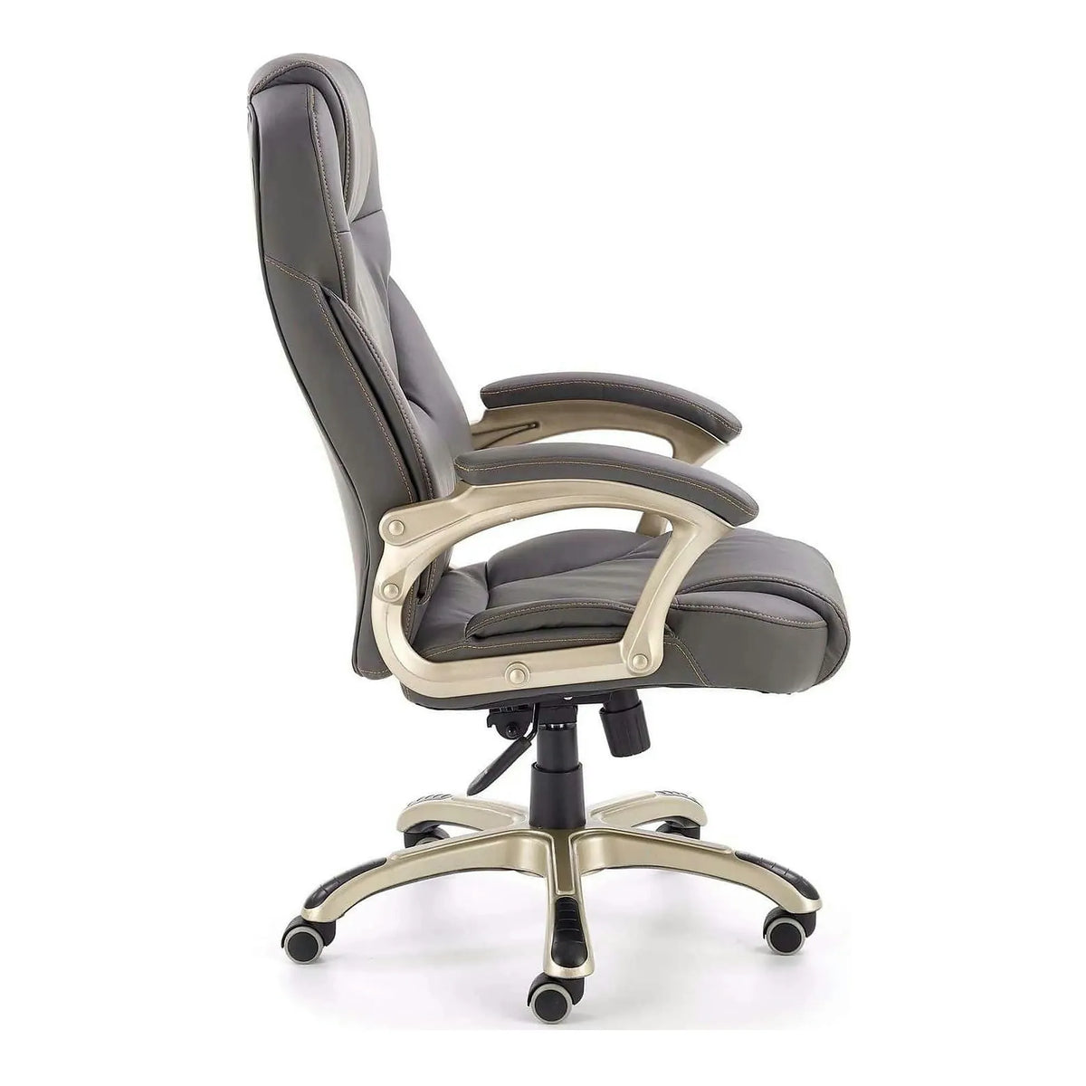 Scaun directorial DESMOND, gri, piele ecologica/cauciuc, 67x70x112/119 cm