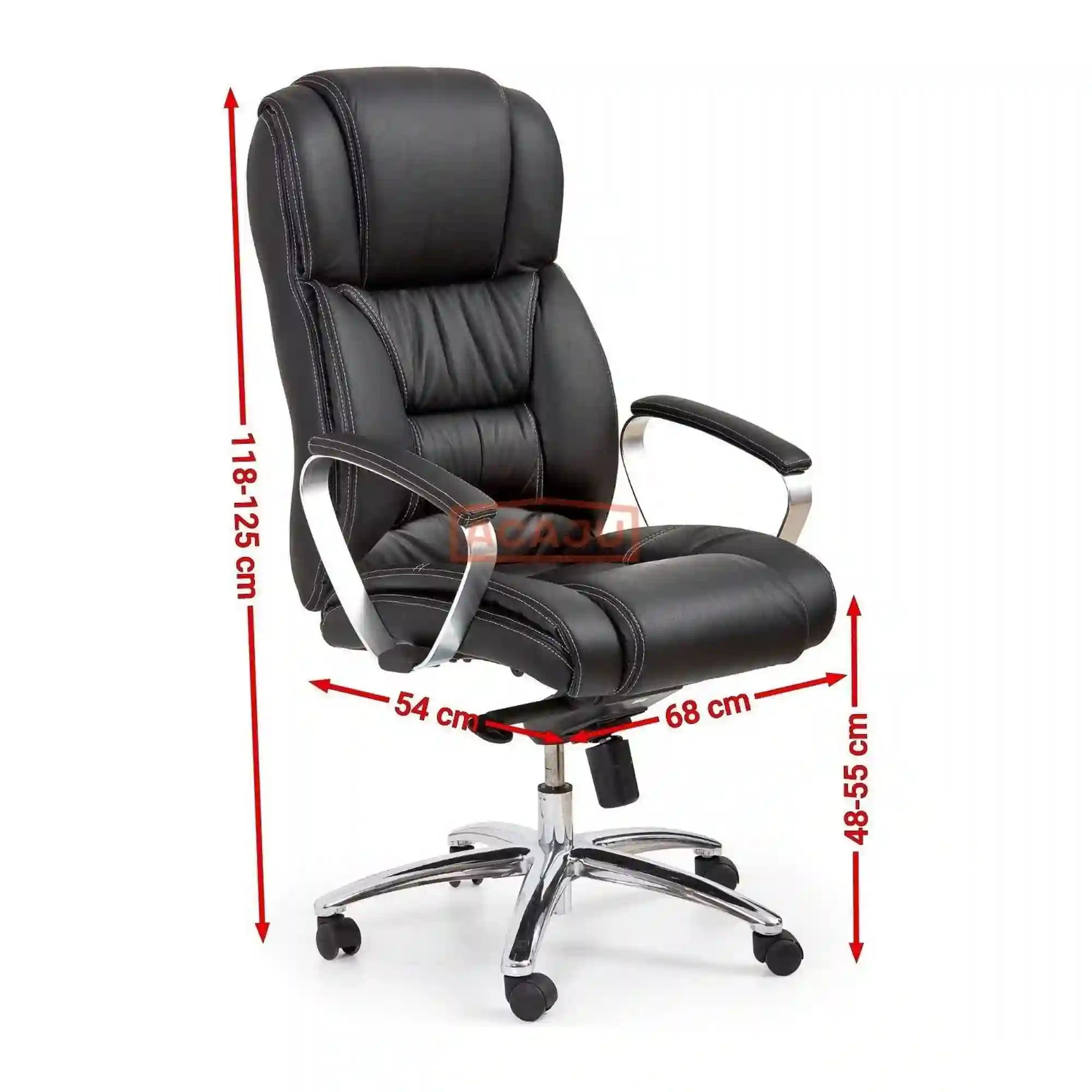 Scaun directorial FOSTER, maro, piele ecologica/PVC, 69x74x117/124 cm