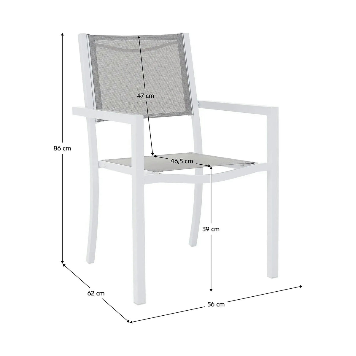 Scaun DORIO, gri deschis/alb, material textil/otel, 56x62x86 cm