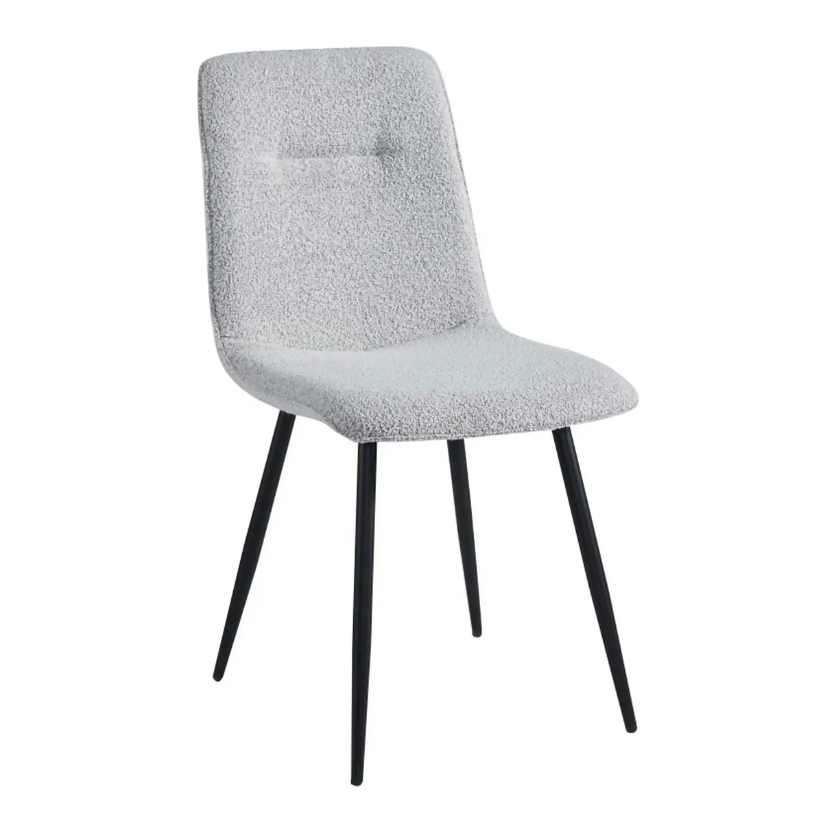 Scaun DOT, gri deschis/negru, stofa buclata/metal, 45x57x89 cm